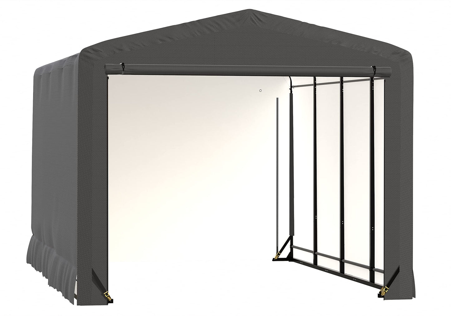ShelterLogic ShelterTube Garage & Storage Shelter, 12' x 18' x 10' Heavy-Duty Steel Frame Wind and Snow-Load Rated Enclosure, Gray 12' x 18' x 10'