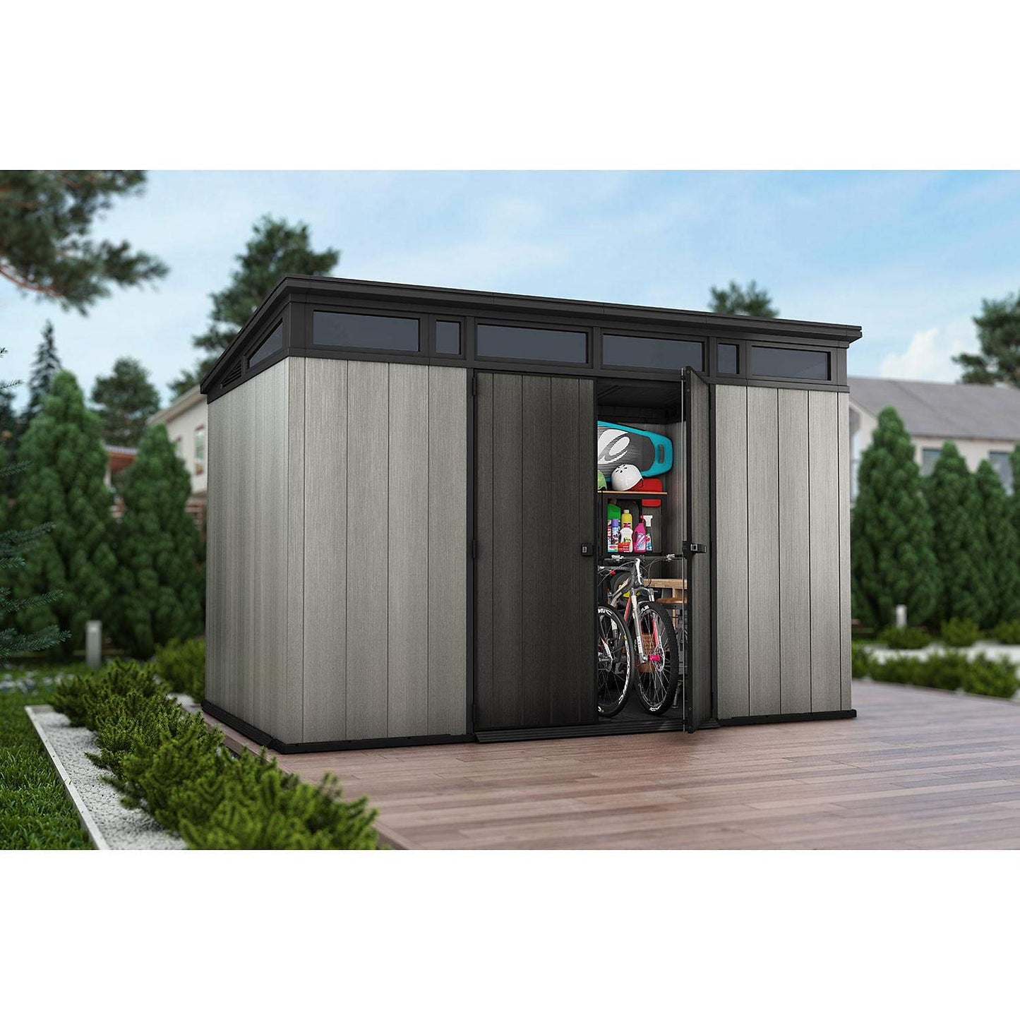 Abri de rangement personnalisable en acier allié Artisan, 11' x 7', gris