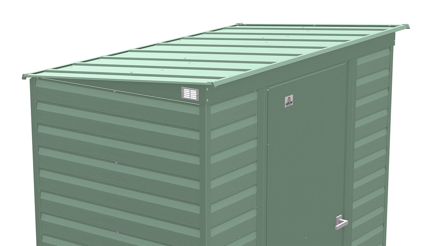 Arrow Shed Select Hangar de rangement extérieur verrouillable en acier, 6' x 4', vert sauge
