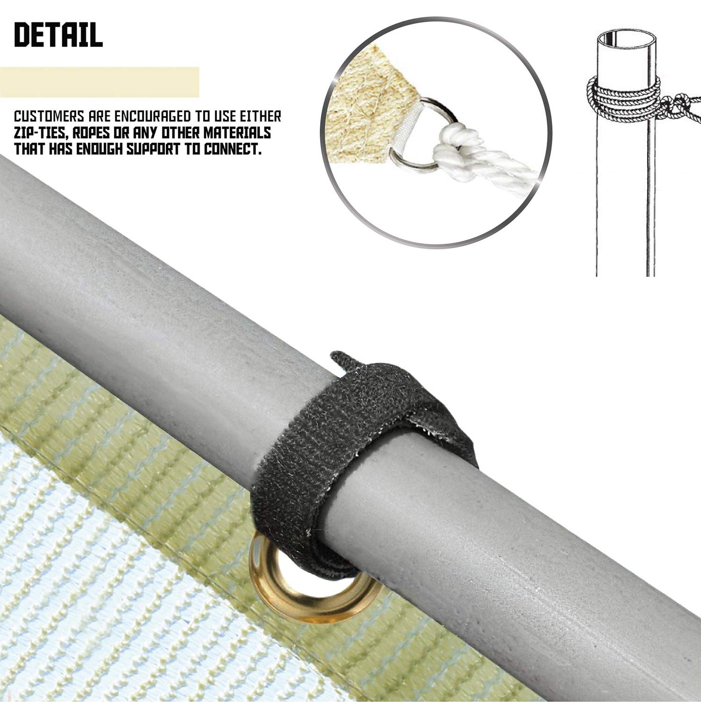 TANG Sunshades Depot 19'x31' Beige Patio Rectangle Heavy Duty Shade UV Blocker Shelter Pergola Carport Driveway Cover Backyard Deck Custom 19' x 31'