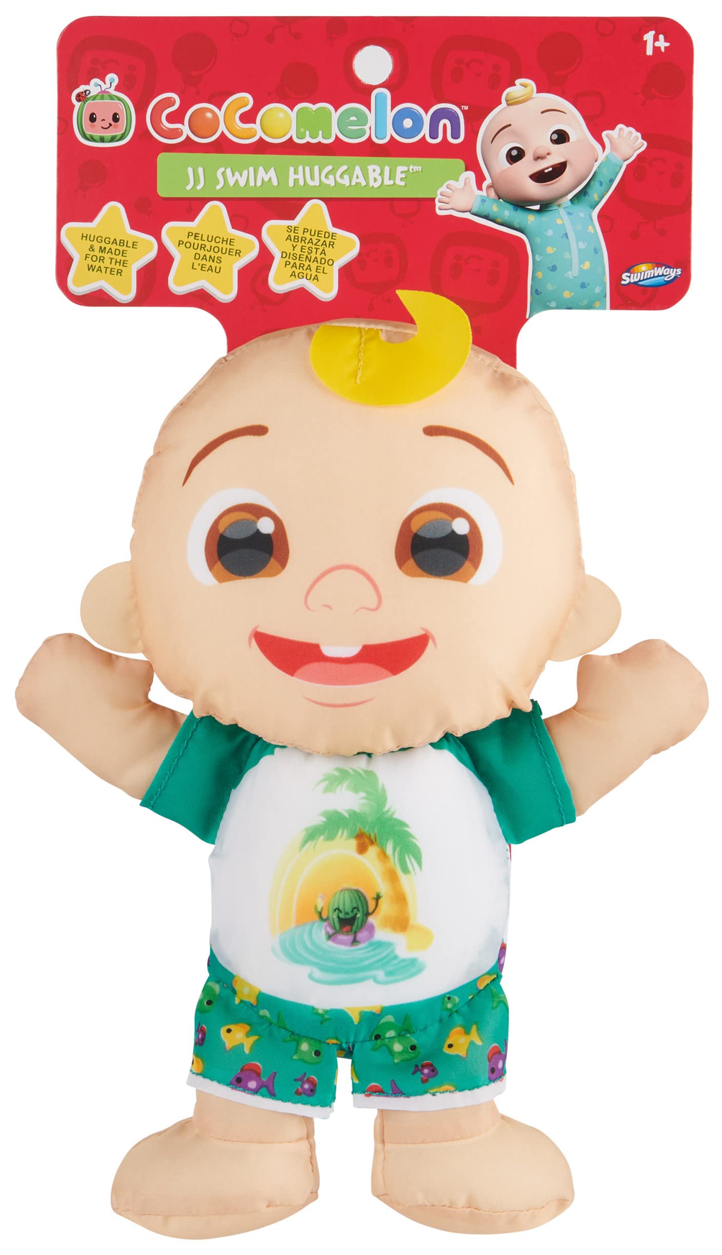Swimways Cocomelon JJ Swim Huggable, Kids Toys, Bath Toys & Beach Toys, Floating Water Stuffed Animal for Kids Aged 1 & Up