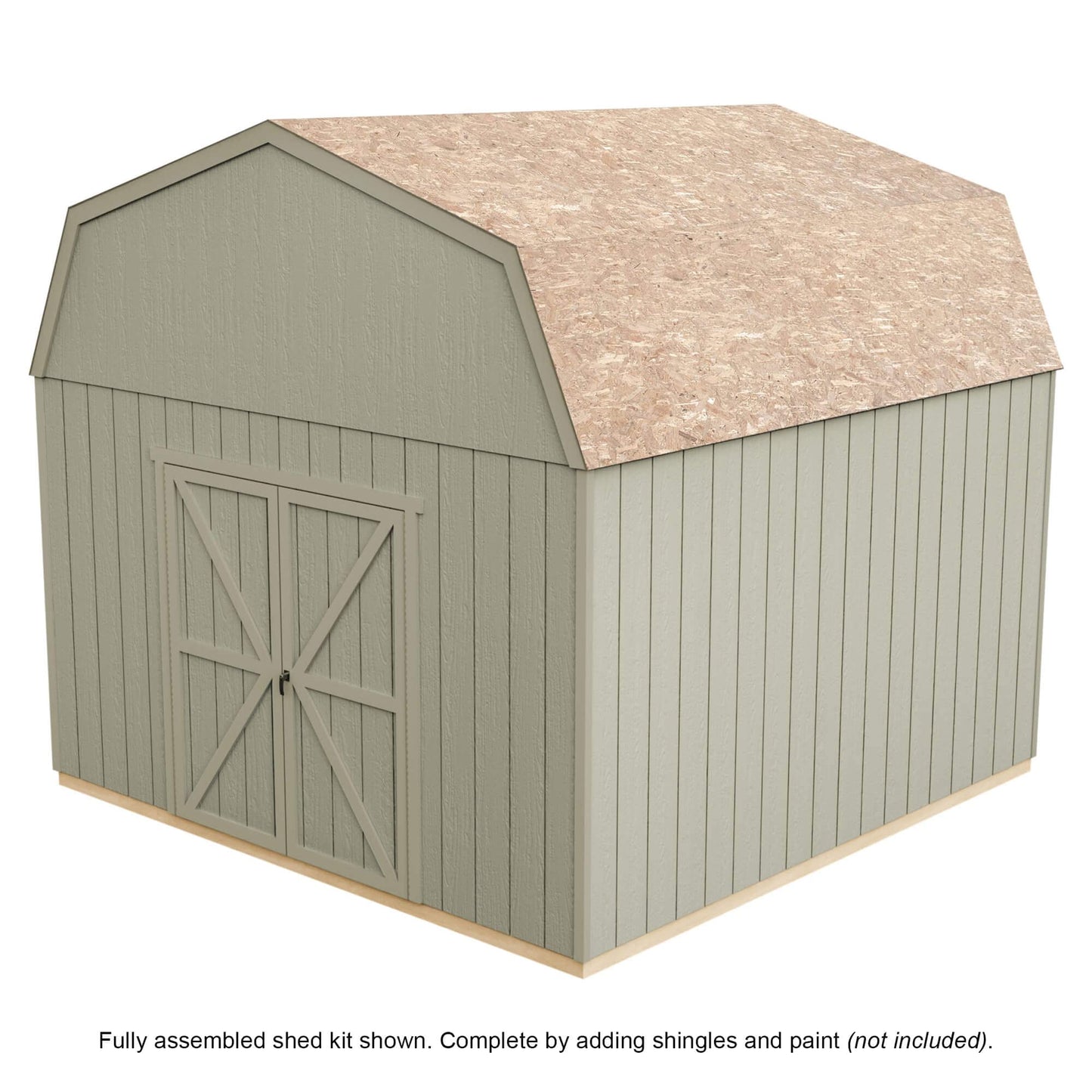 Handy Home Products Hudson Abri de rangement en bois à faire soi-même avec sol Marron 12 x 12 cm