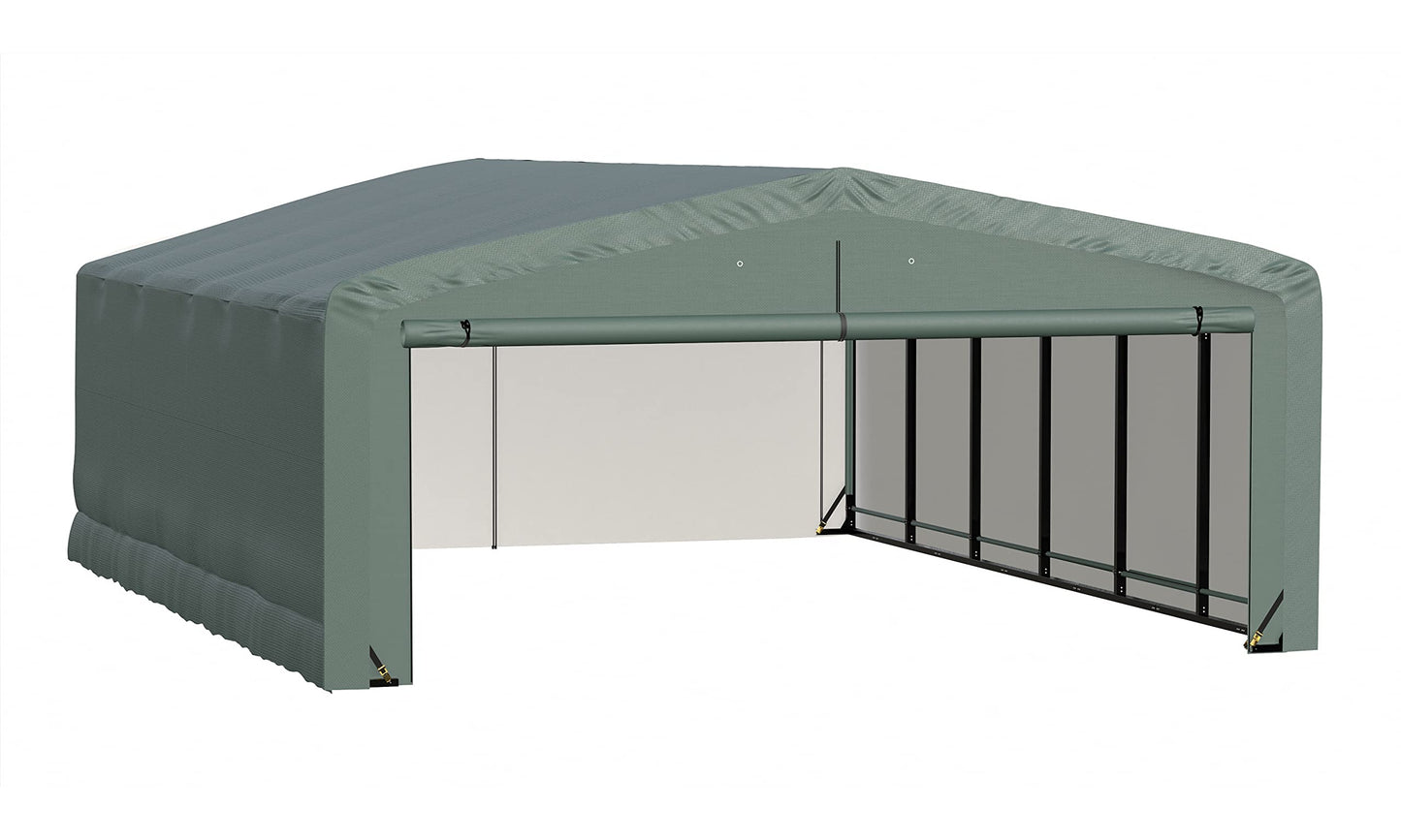 ShelterLogic ShelterTube Abri de garage et de stockage, 20' x 27' x 10', cadre en acier robuste, boîtier résistant au vent et à la neige, vert 20' x 27' x 10'
