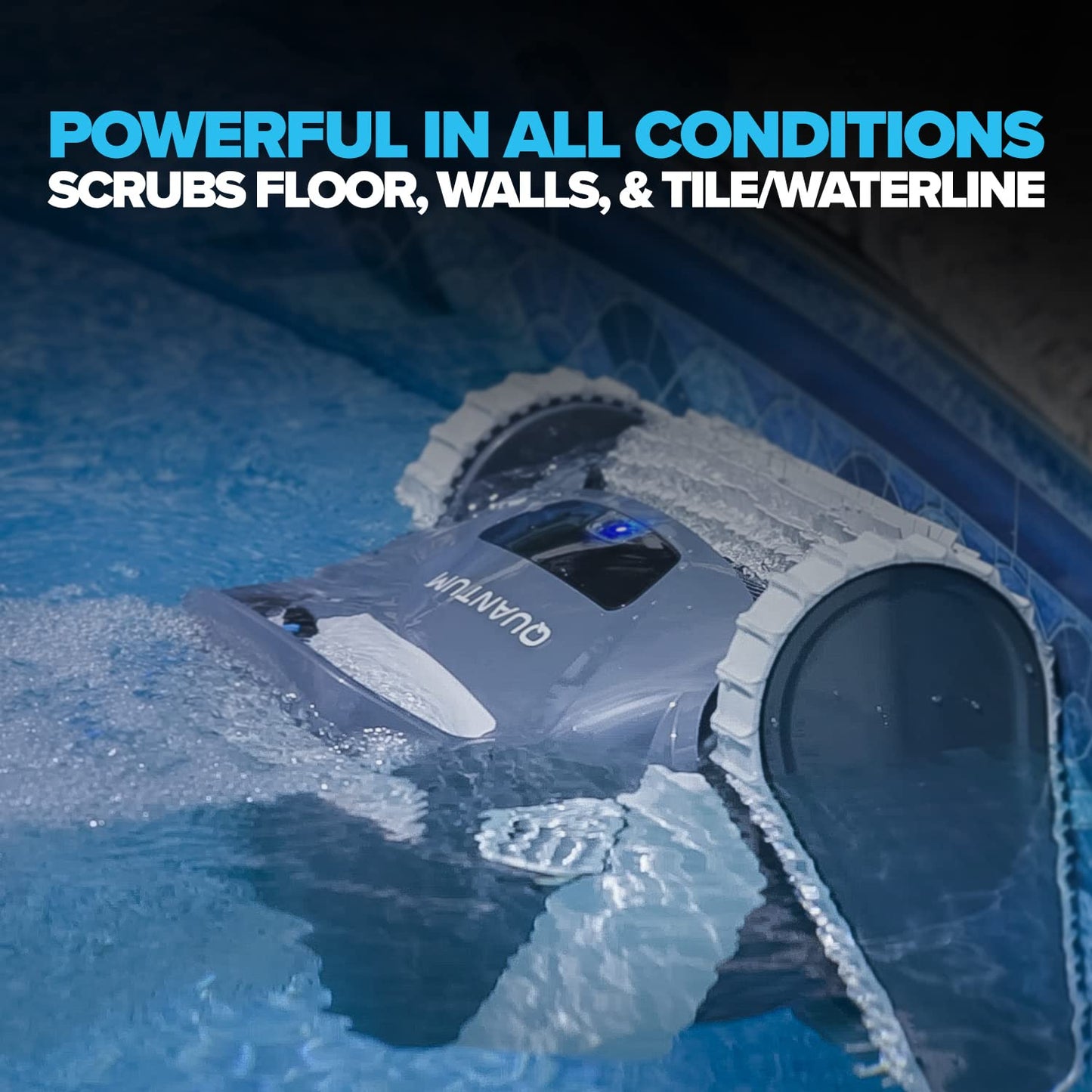 Dolphin Quantum Automatic Robotic Pool Cleaner with Extra-Large Filter Basket and Intense Waterline Scrubbing Power, Ideal for In-ground Swimming Pools up to 50 Feet