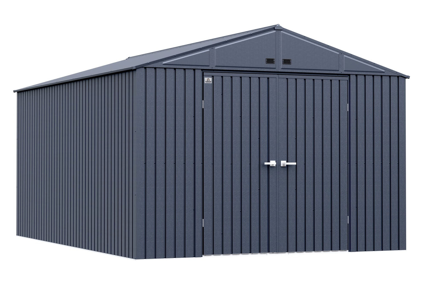 Arrow Shed Elite 10' x 14' Outdoor Lockable Gable Roof Steel Storage Shed Building, Anthracite