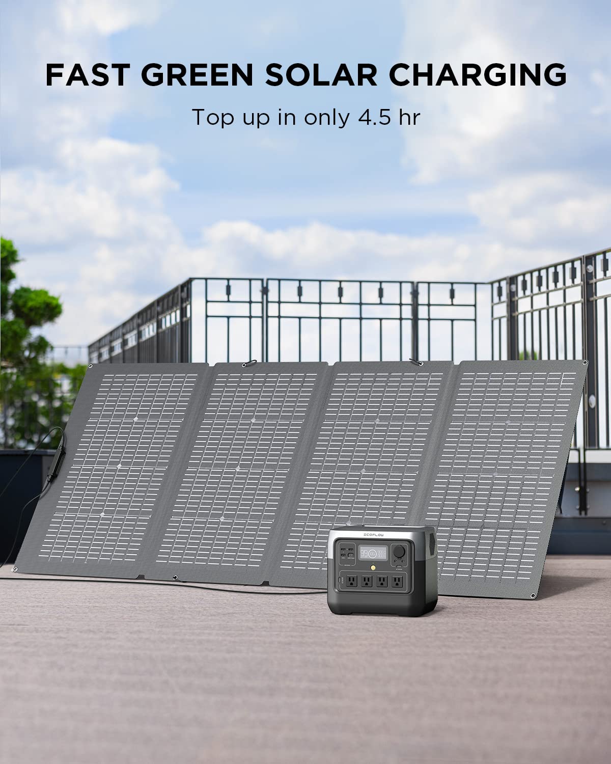 EF ECOFLOW EFR620 Solar Generator RIVER 2 Pro 768Wh LiFePO4 Battery with 220W Solar Panel