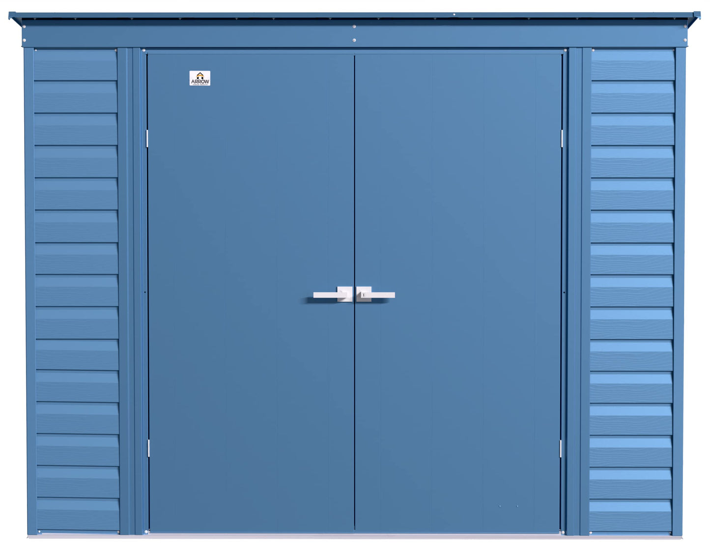 Arrow Shed Select 8' x 4' Outdoor Lockable Steel Storage Shed Building, Blue Grey
