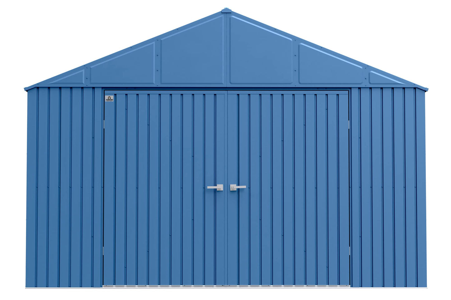 Arrow Shed Elite Hangar de rangement extérieur en acier avec toit à pignon verrouillable, 12' x 16', bleu gris