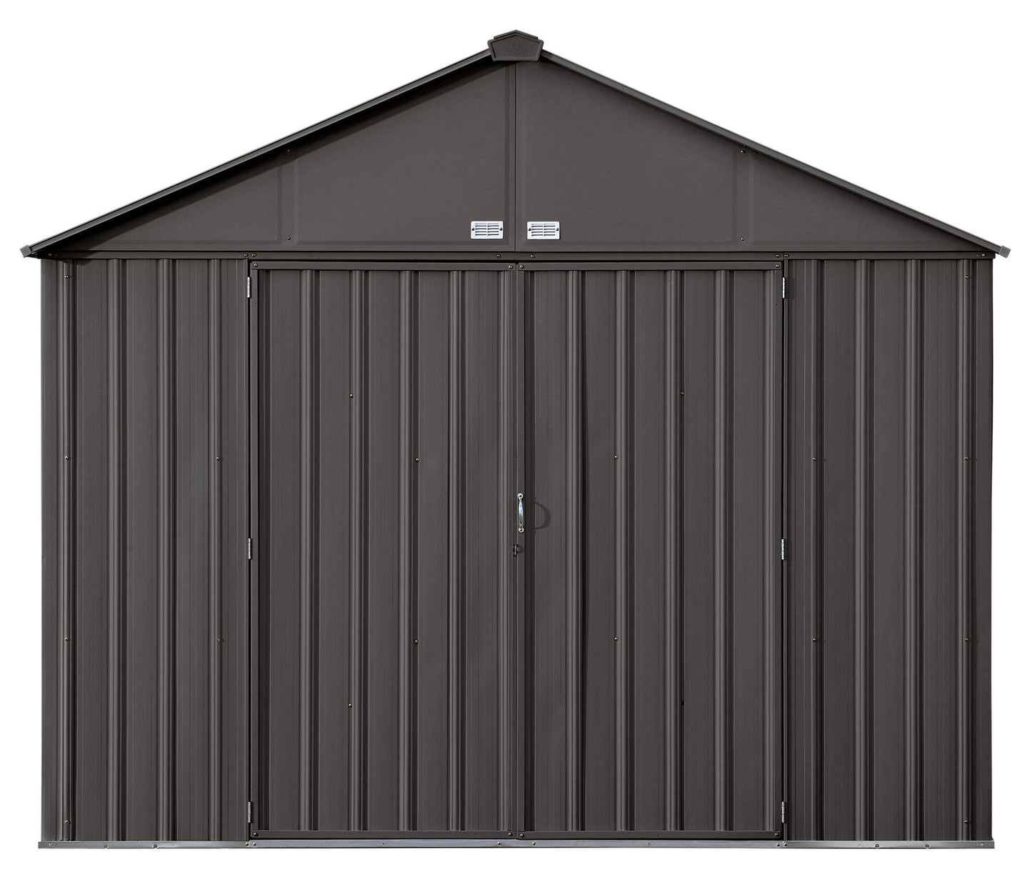 Arrow Hangar de rangement en acier à pignon très haut, 10 pi x 8 pi, EZEE Shed, charbon de bois