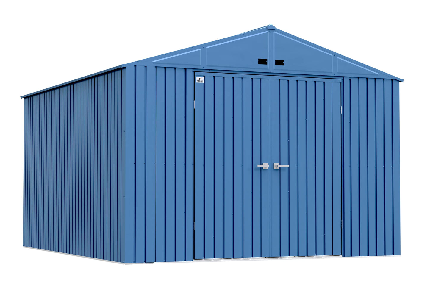 Arrow Shed Elite 10' x 12' Outdoor Lockable Gable Roof Steel Storage Shed Building, Blue Grey