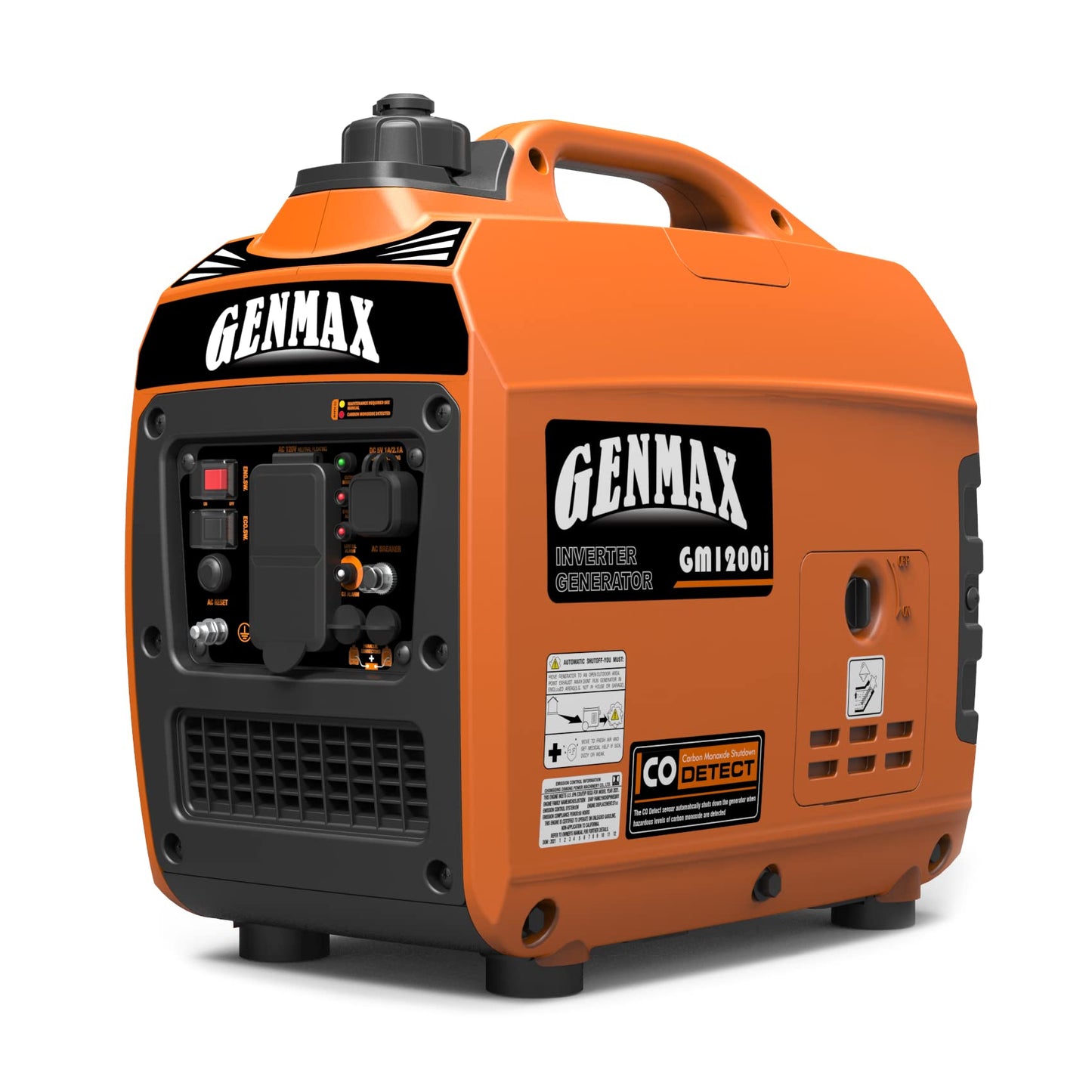 GENMAX GM1200i Portable Inverter Generator with 1200W Qltra-Quiet Gas Engine