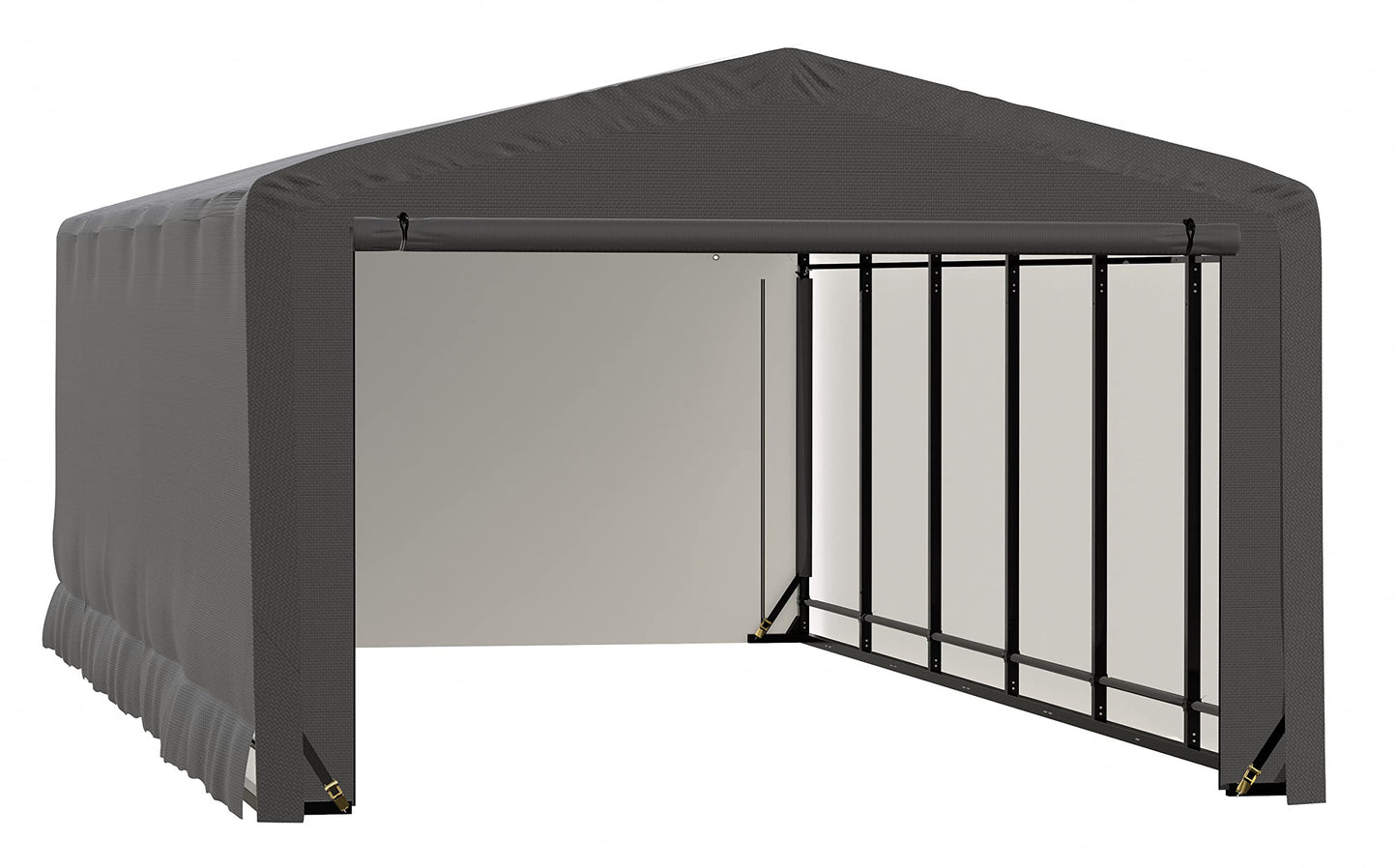 ShelterLogic ShelterTube Abri de garage et de stockage, 12' x 23' x 10', cadre en acier robuste, boîtier résistant au vent et à la neige, gris 12' x 23' x 10'
