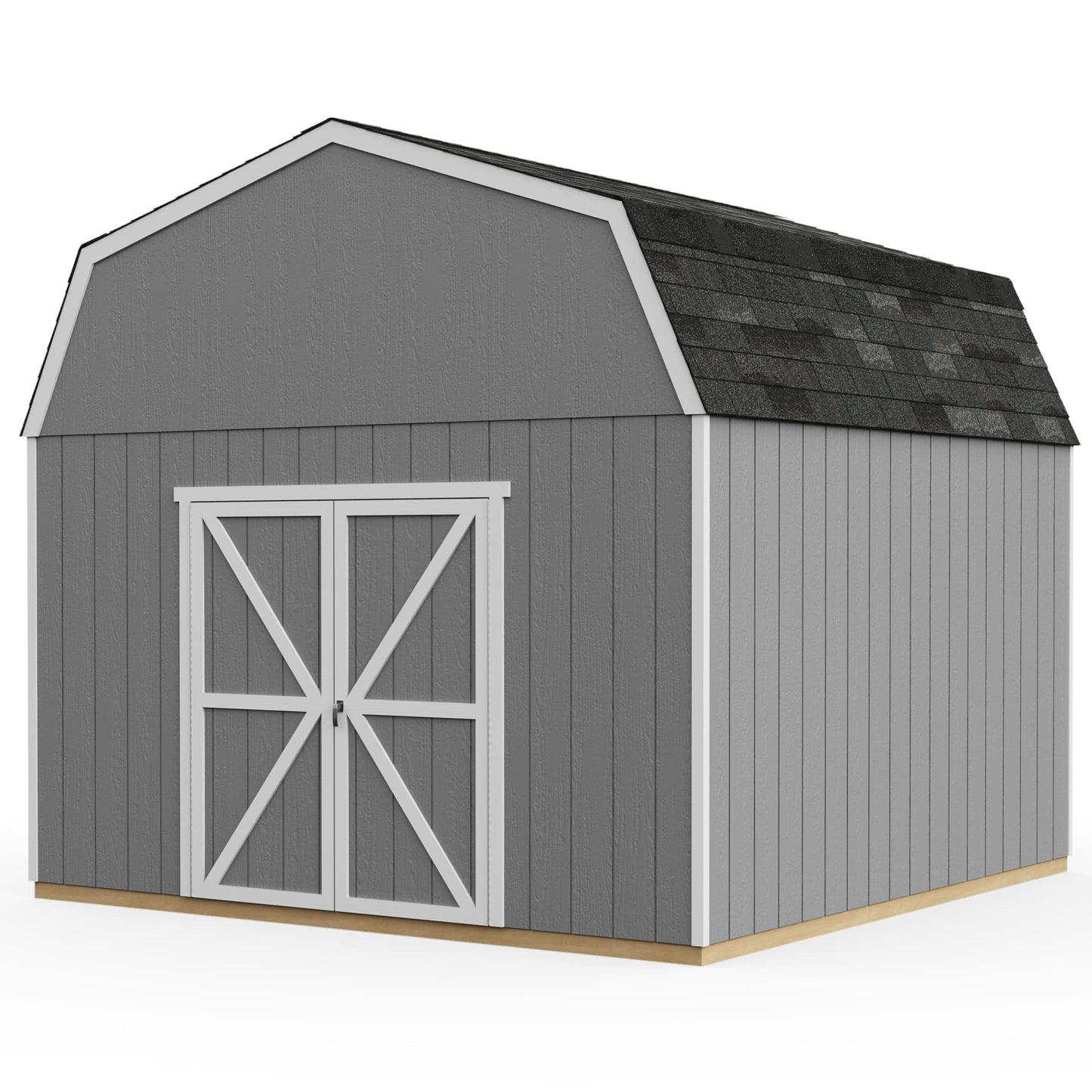 Handy Home Products Hudson Abri de rangement en bois à faire soi-même avec sol Marron 12 x 12 cm