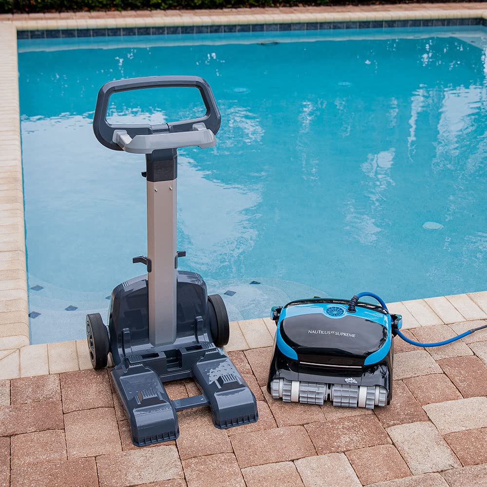 Dolphin Nautilus CC Supreme Robotic Pool Vacuum Cleaner with Wi-Fi Control — Included Universal Caddy for No-Hassle Storage — Ideal for In-Ground Pools up to 50 FT in Length
