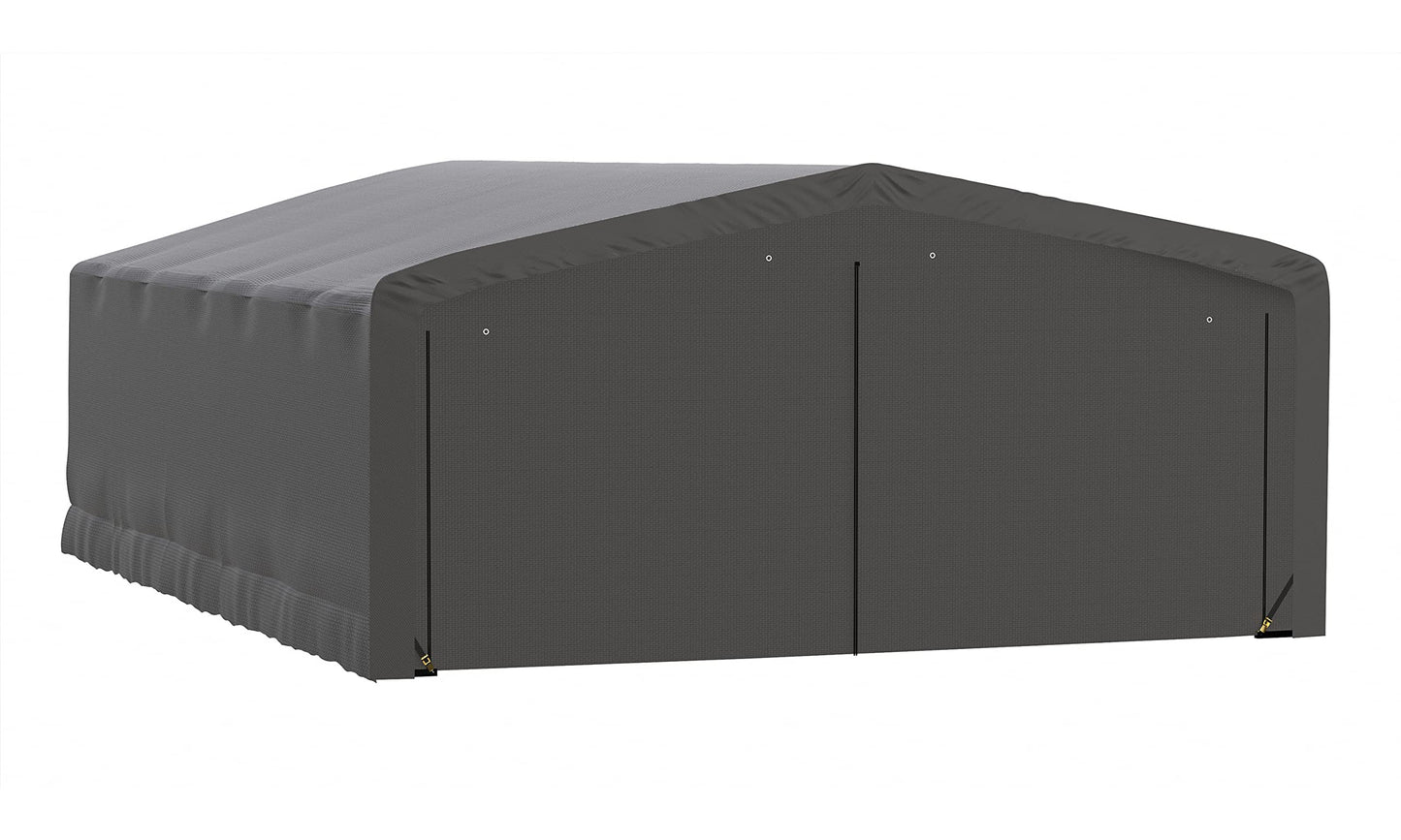 ShelterLogic ShelterTube Garage & Storage Shelter, 20' x 27' x 10' Heavy-Duty Steel Frame Wind and Snow-Load Rated Enclosure, Gray 20' x 27' x 10'
