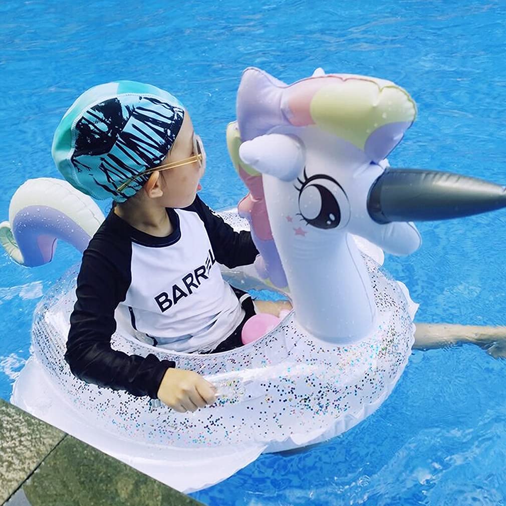 CICITOYWO Toddler Pool Floats, Kids Adult Inflatable Float Raft with Handle, Water Swim Beach Floaties Toys Party Supplies, Baby Swimming Ring for 2-8 Years Old Kid Unicorn for Toddler