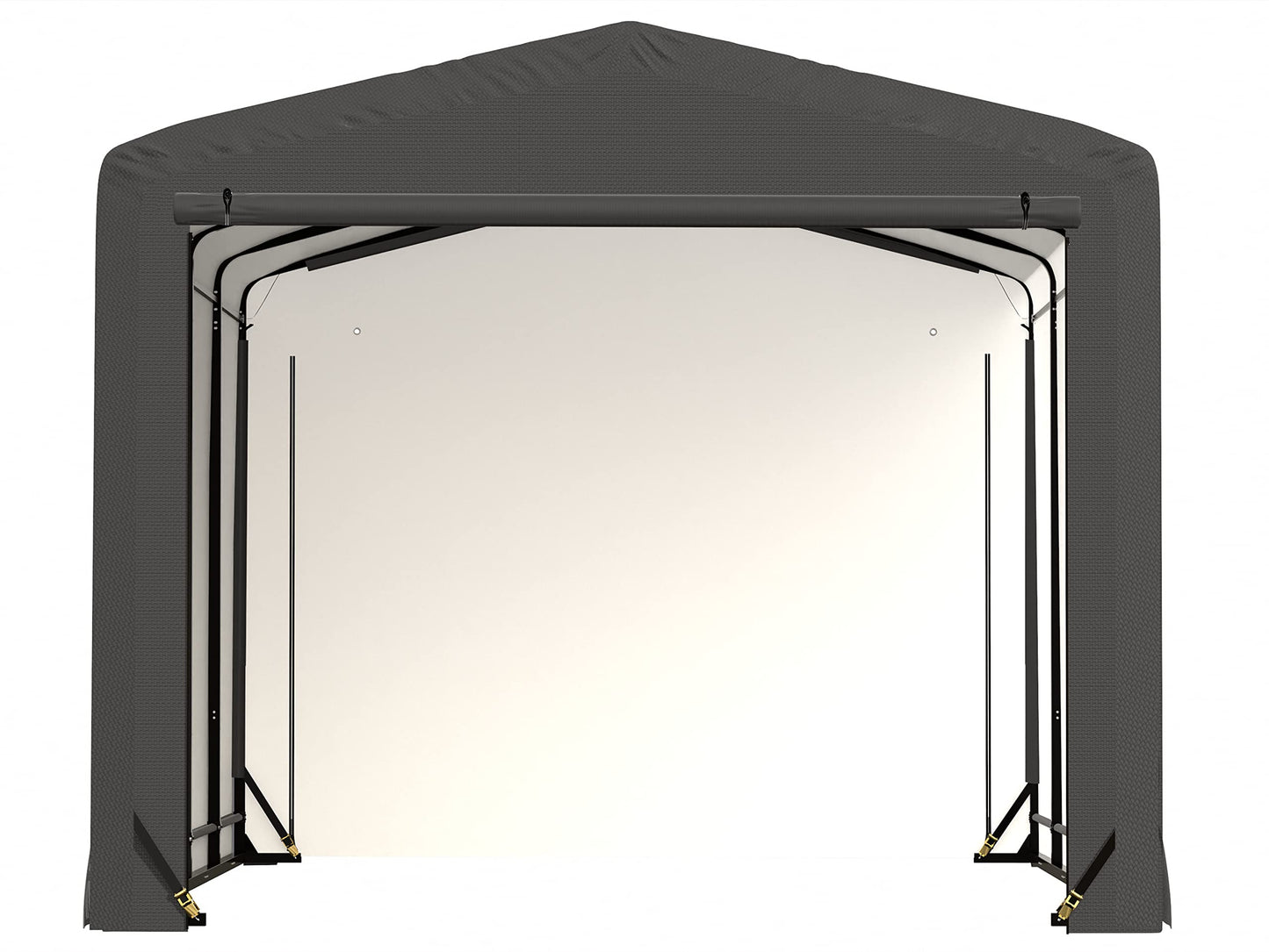 ShelterLogic ShelterTube Garage & Storage Shelter, 12' x 18' x 10' Heavy-Duty Steel Frame Wind and Snow-Load Rated Enclosure, Gray 12' x 18' x 10'