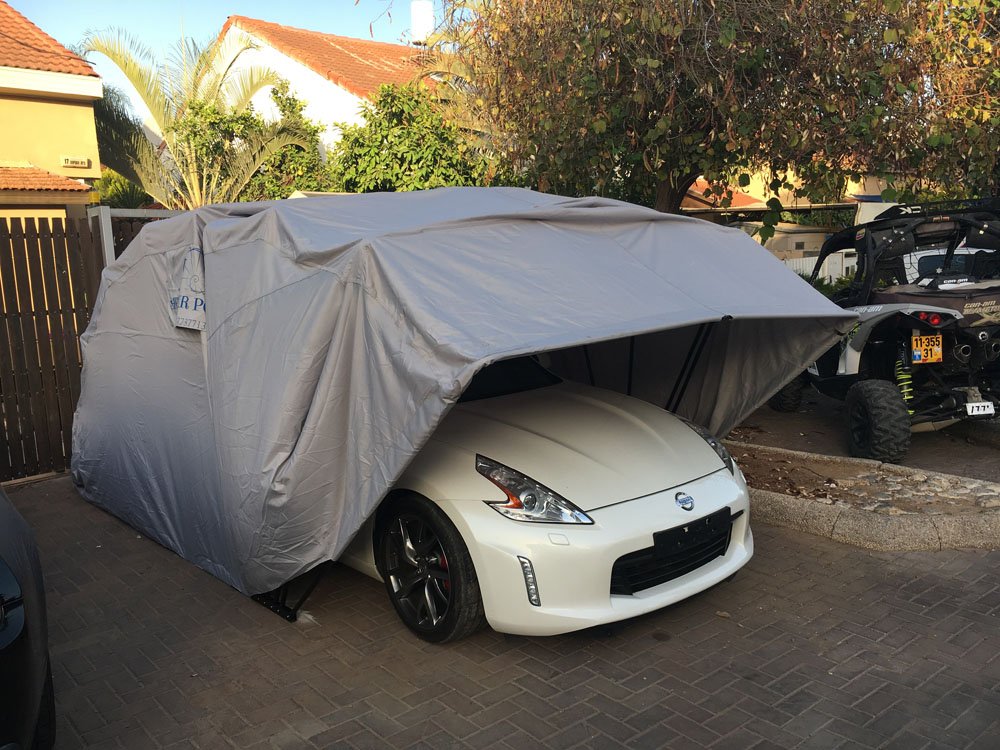 Ikuby Medium Carport, Car Shelter, Car Canopy, Car Garage, Car shed, Car House, Car Park, Foldable, Retractable, Lockable, Durable Shelter Small Gray