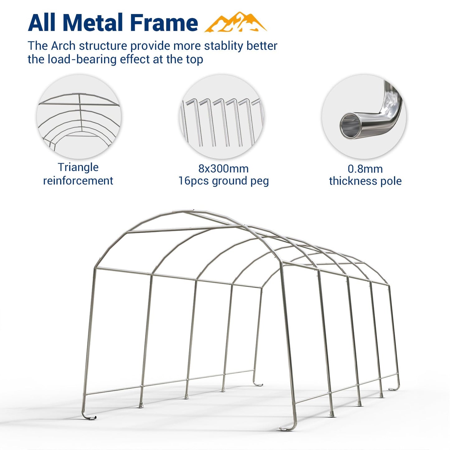 UDPATIO 10 x 20 ft Carport, Heavy Duty Shelter, Outdoor Portable Storage Tent with Sunshade Waterproof Thick Canopy Cover 10x20 FT