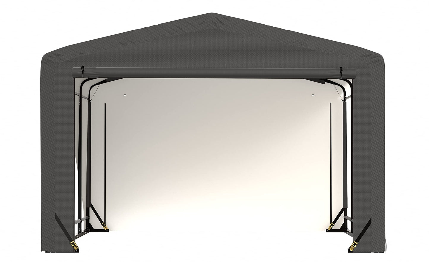 ShelterLogic ShelterTube Garage & Storage Shelter, 12' x 18' x 8' Heavy-Duty Steel Frame Wind and Snow-Load Rated Enclosure, Gray 12' x 18' x 8'