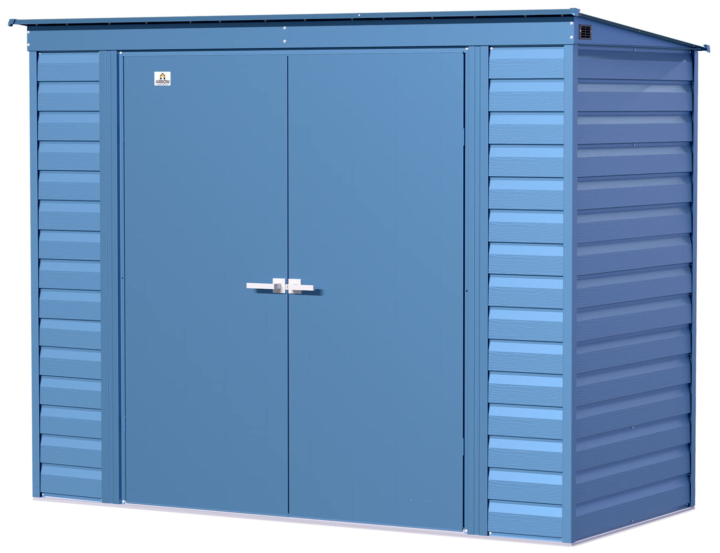 Arrow Shed Select 8' x 4' Outdoor Lockable Steel Storage Shed Building, Blue Grey