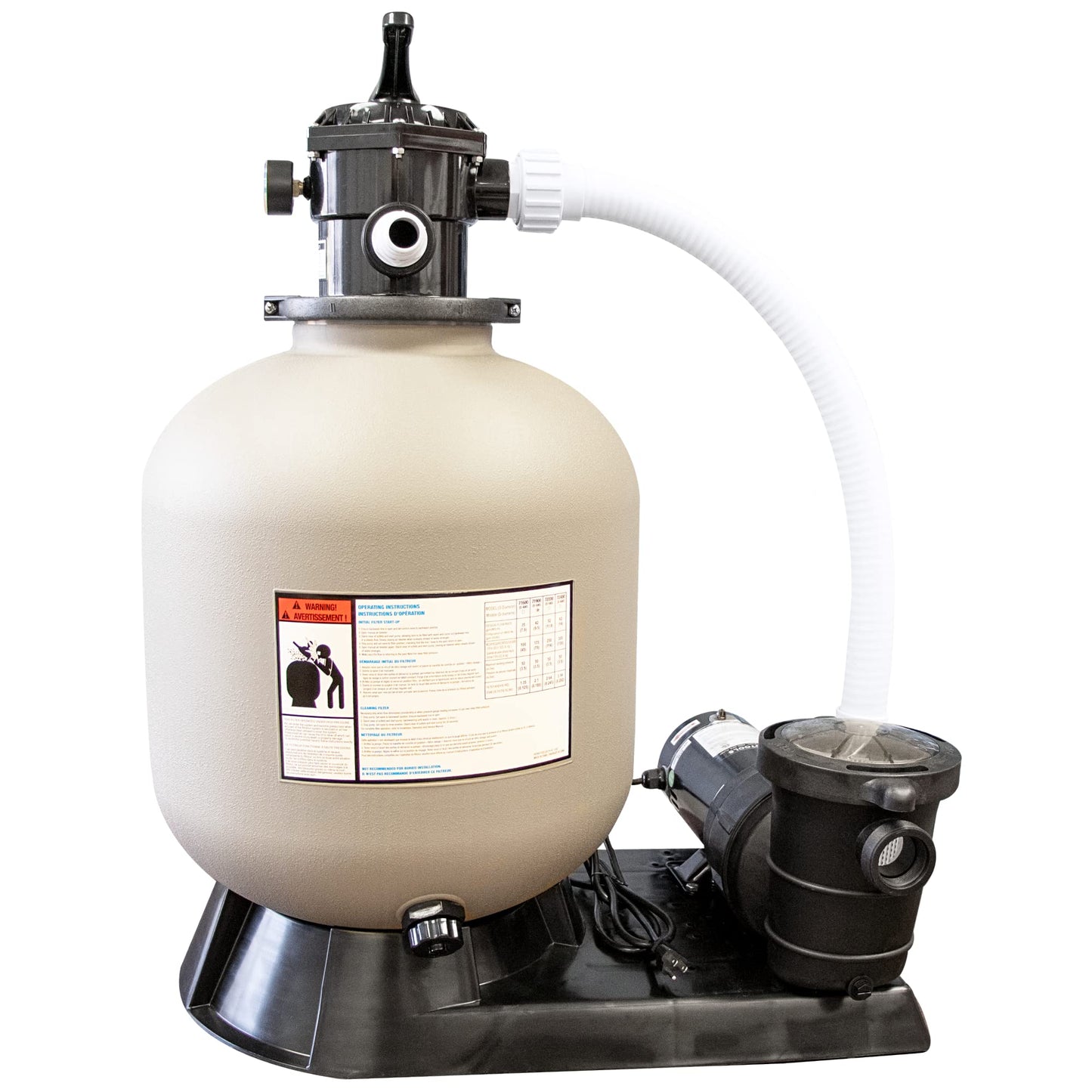 HYDROTOOLS By SWIMLINE Pool Sand Filter Pump For Above Ground & Inground Pool | 16 Inch Cleaner System 3/4 HP (0.55 THP) Horsepower 3720 GPH |For Pools Up To 15600 Gallons Compatible 7 Way Valve 71610 16'' A/G Sand Filter Up To 15600 Gal
