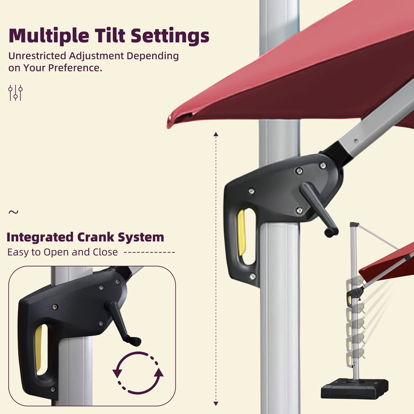 Patio Umbrella Outdoor Rectangle 9' X 12' Terra