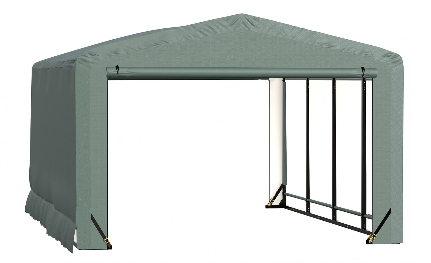 ShelterLogic ShelterTube Abri de garage et de stockage, 12' x 18' x 8', cadre en acier robuste, boîtier résistant au vent et à la neige, vert 12' x 18' x 8'