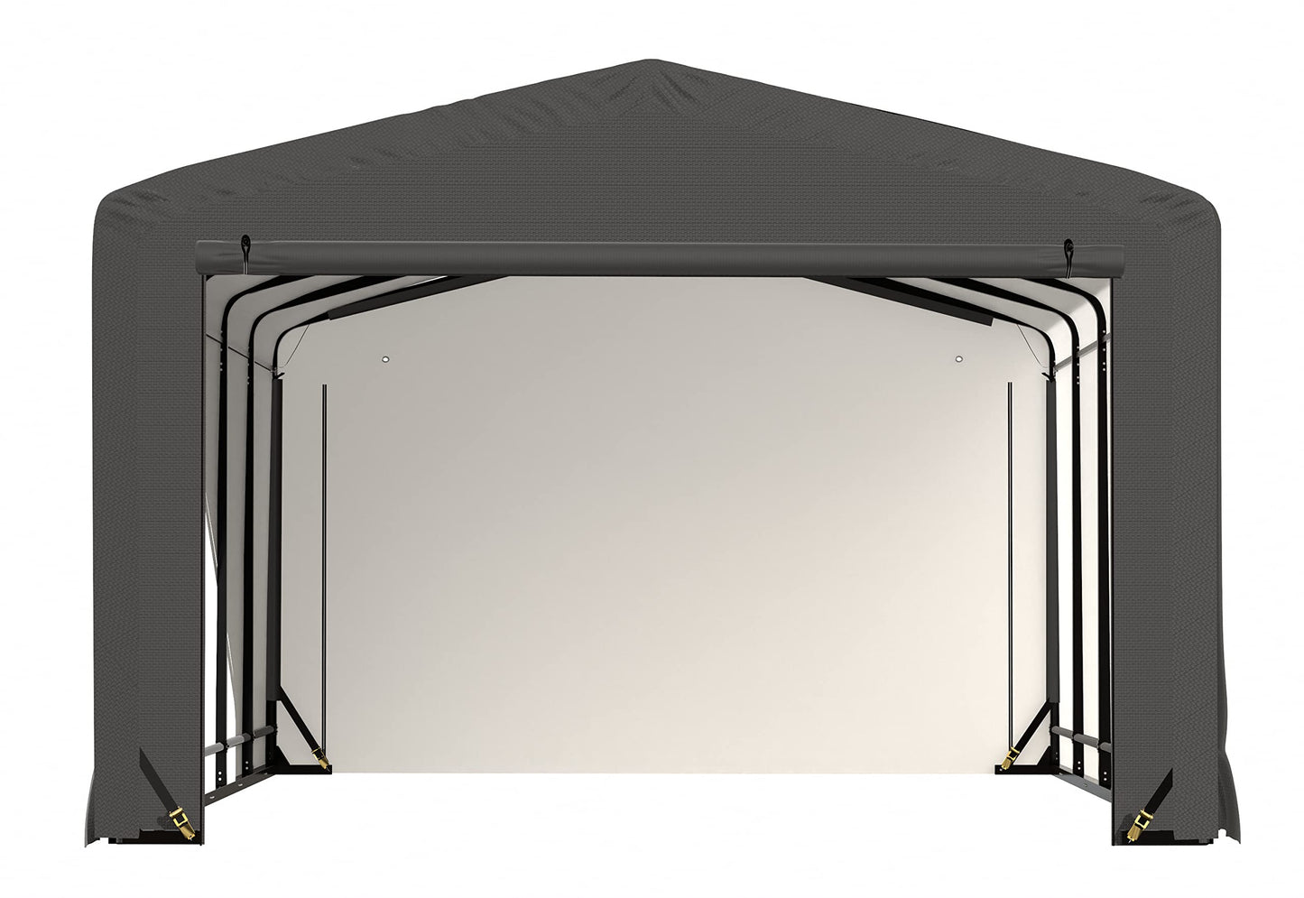 ShelterLogic ShelterTube Abri de garage et de stockage, 12' x 27' x 8', cadre en acier robuste, boîtier résistant au vent et à la neige, gris 12' x 27' x 8'