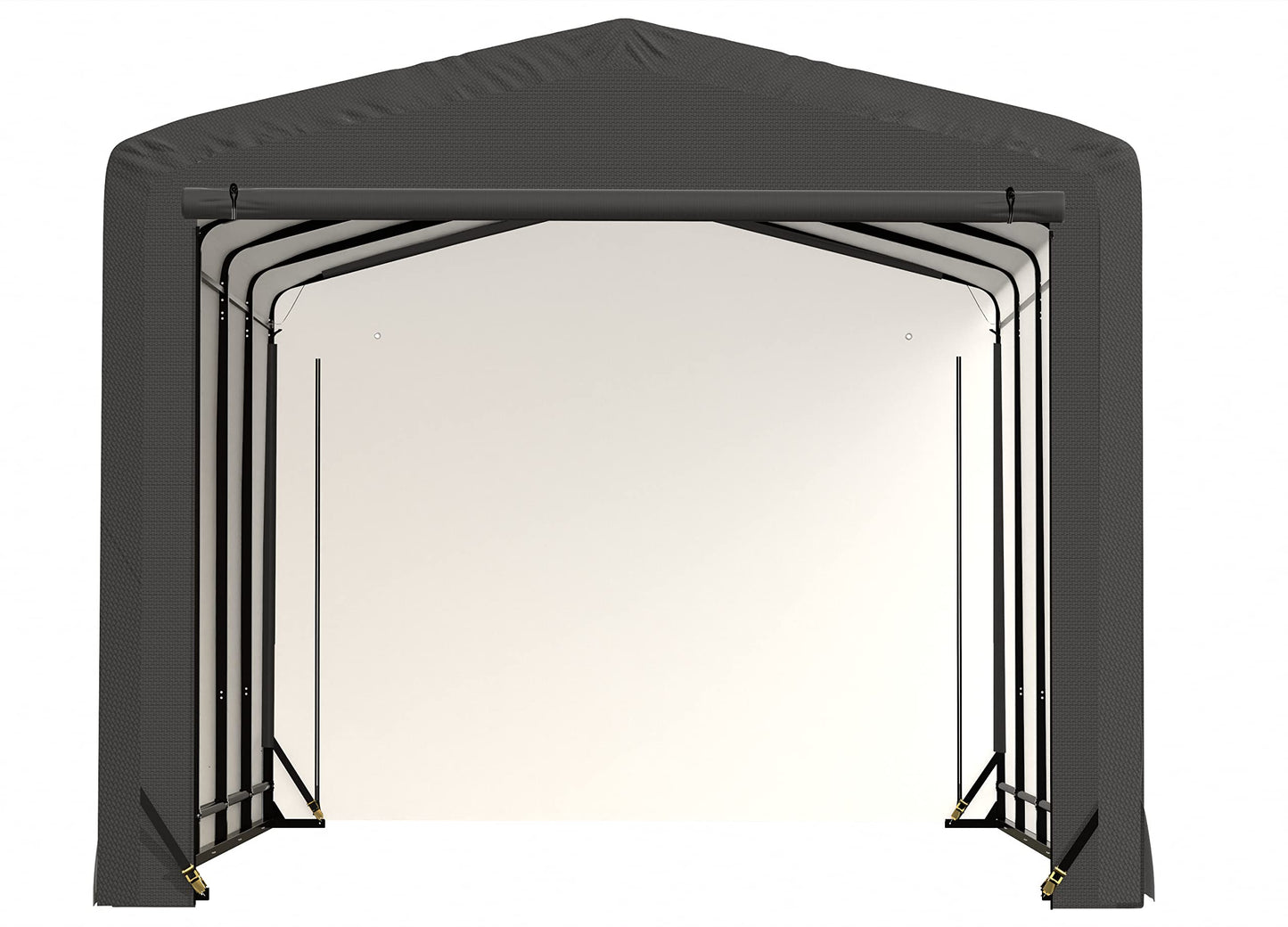ShelterLogic ShelterTube Abri de garage et de stockage, 12' x 23' x 10', cadre en acier robuste, boîtier résistant au vent et à la neige, gris 12' x 23' x 10'