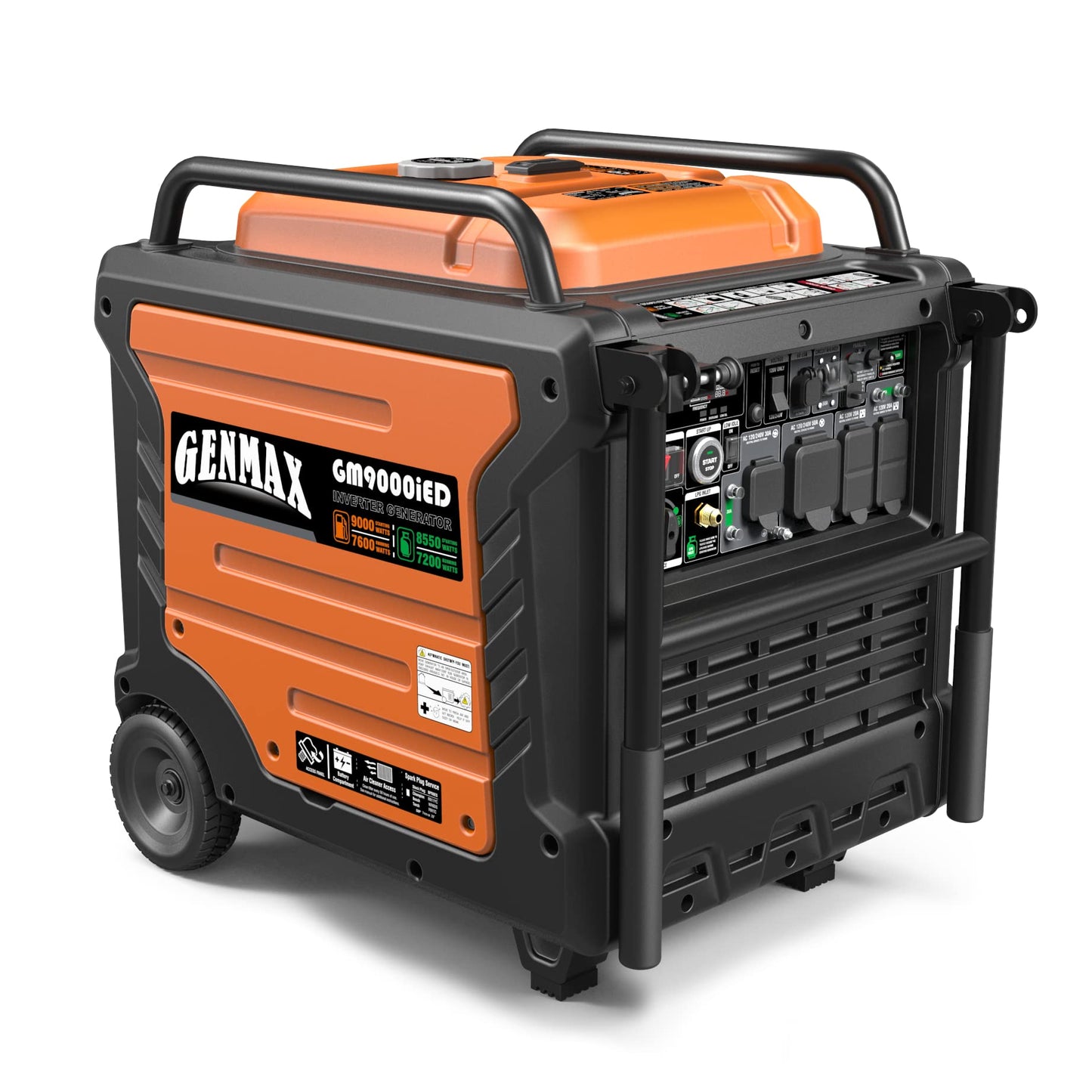 GENMAX Portable Inverter Generator, 9000W Super Quiet Gas Propane Powered Engine with Parallel Capability, Remote/Electric Start, Ideal for Home backup power.EPA Compliant (GM9000iED) GM9000iED