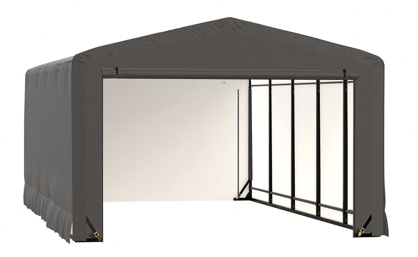 ShelterLogic ShelterTube Abri de garage et de stockage, 12' x 27' x 8', cadre en acier robuste, boîtier résistant au vent et à la neige, gris 12' x 27' x 8'