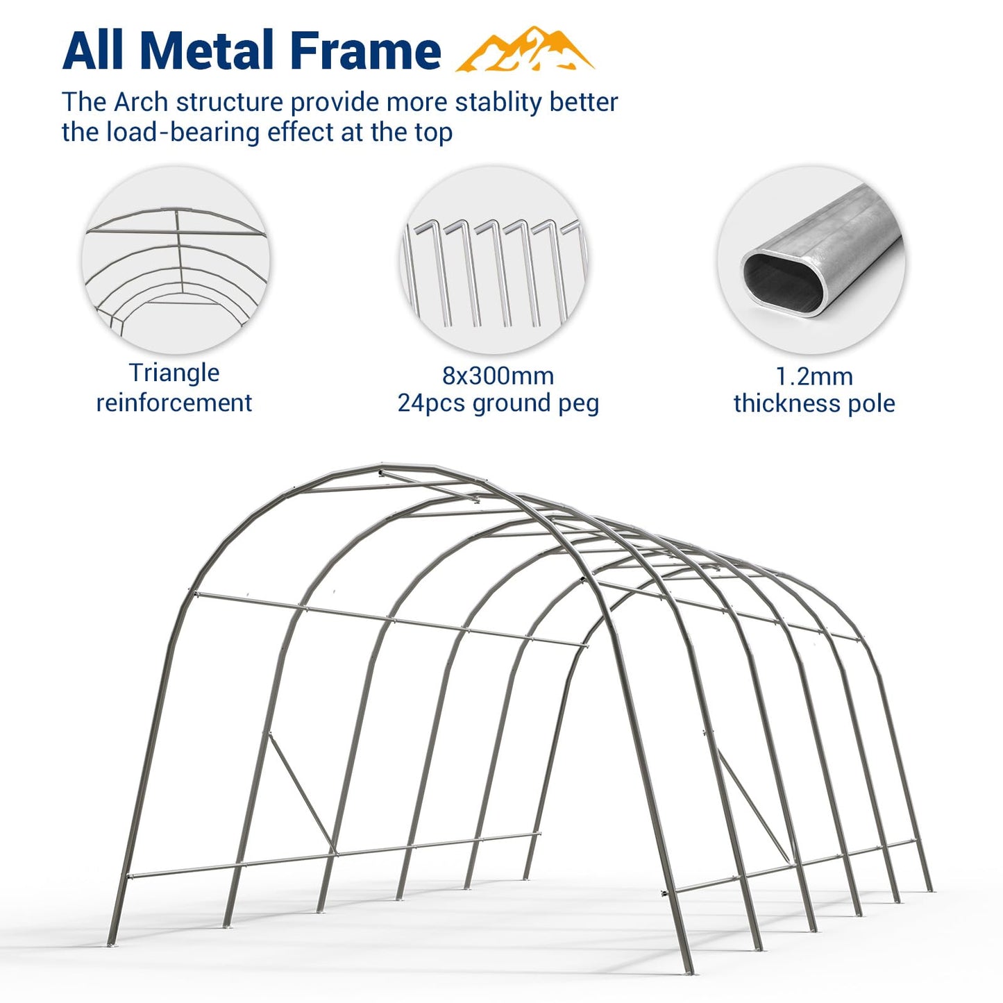 UDPATIO 12 x 20 ft Carport, Heavy Duty Shelter, Outdoor Portable Storage Tent with Sunshade Waterproof Thick Canopy Cover 12x20 FT