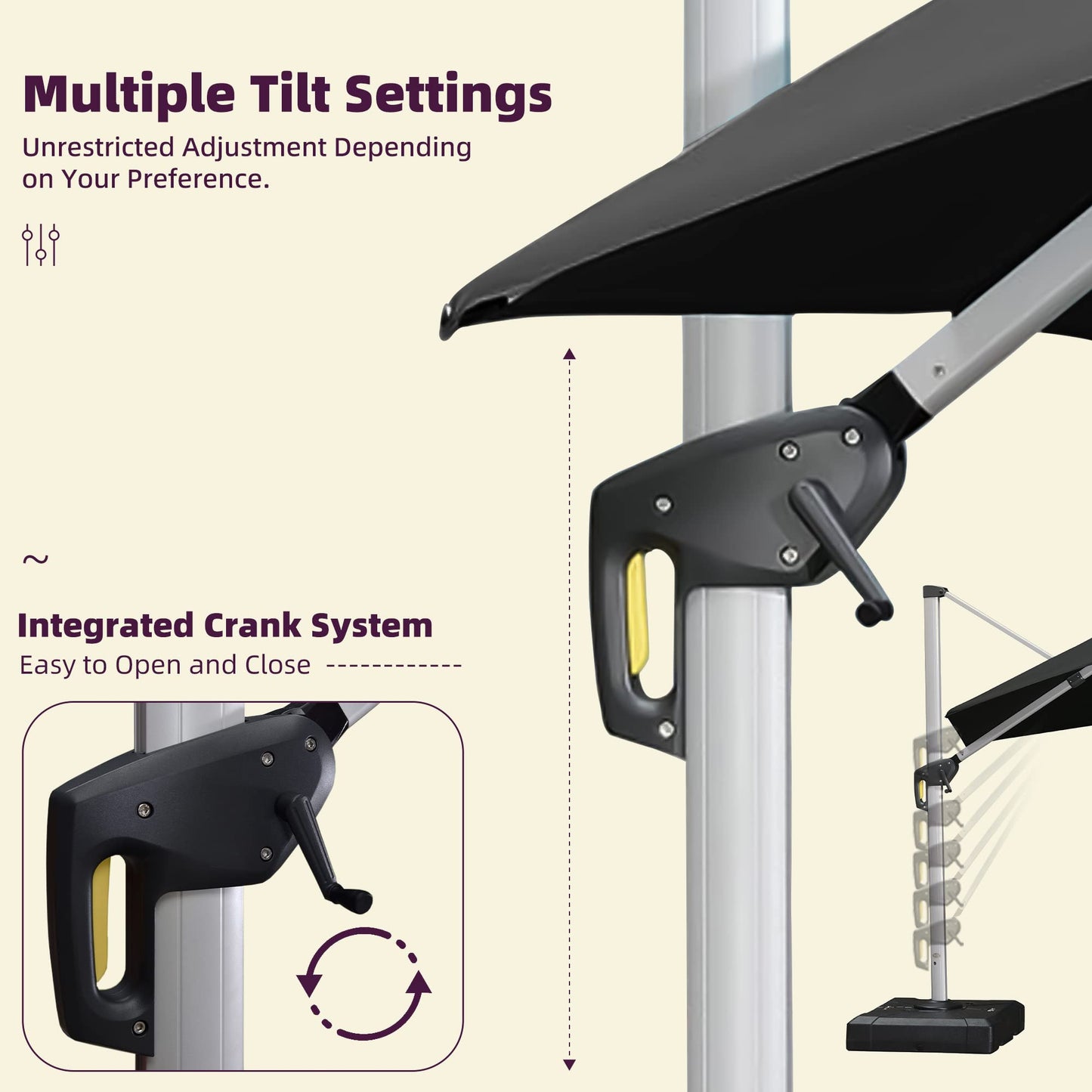 Patio Umbrella Outdoor Square 10ft Black