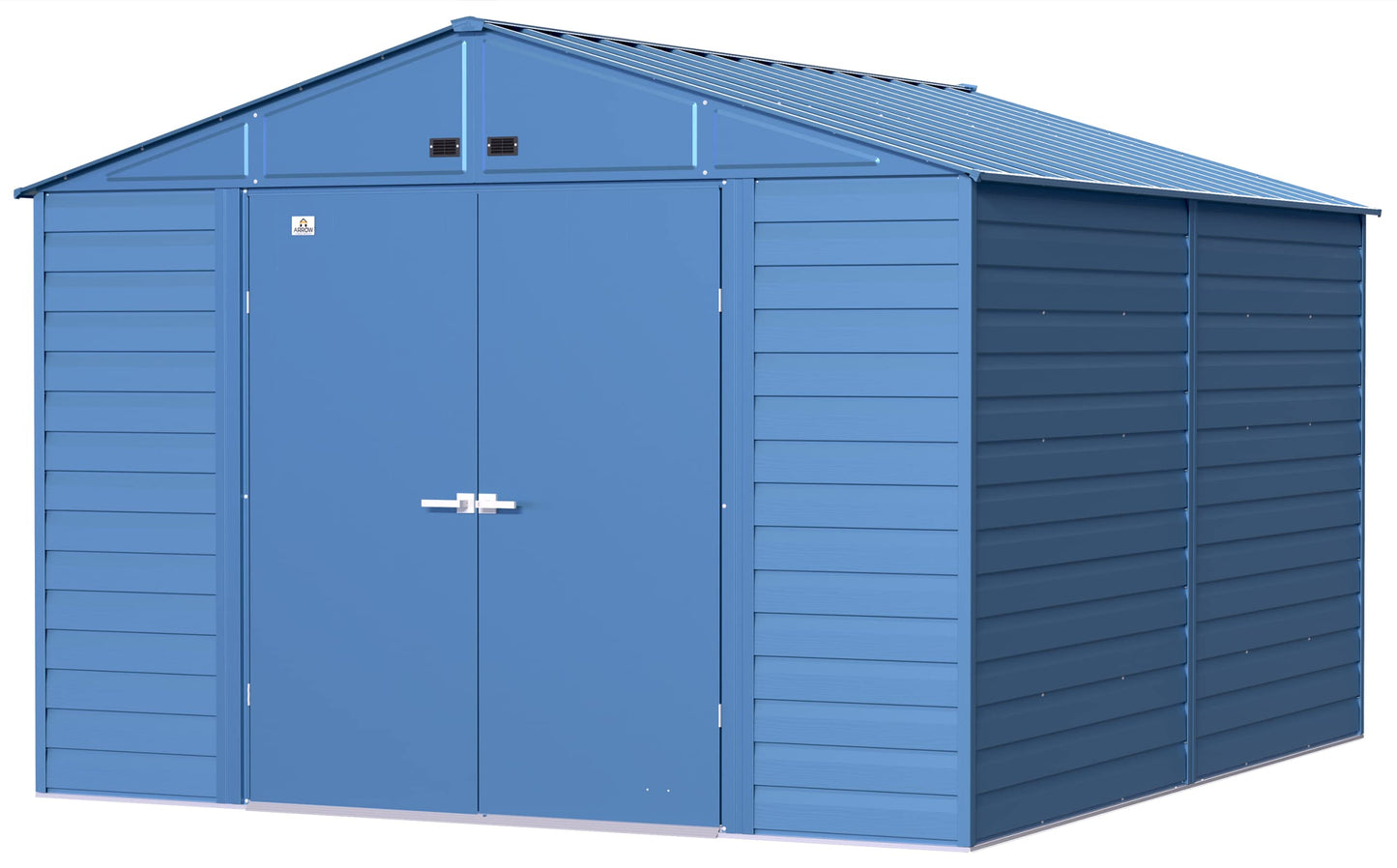 Arrow Shed Select Hangar de rangement extérieur verrouillable en acier, 10' x 12', bleu gris