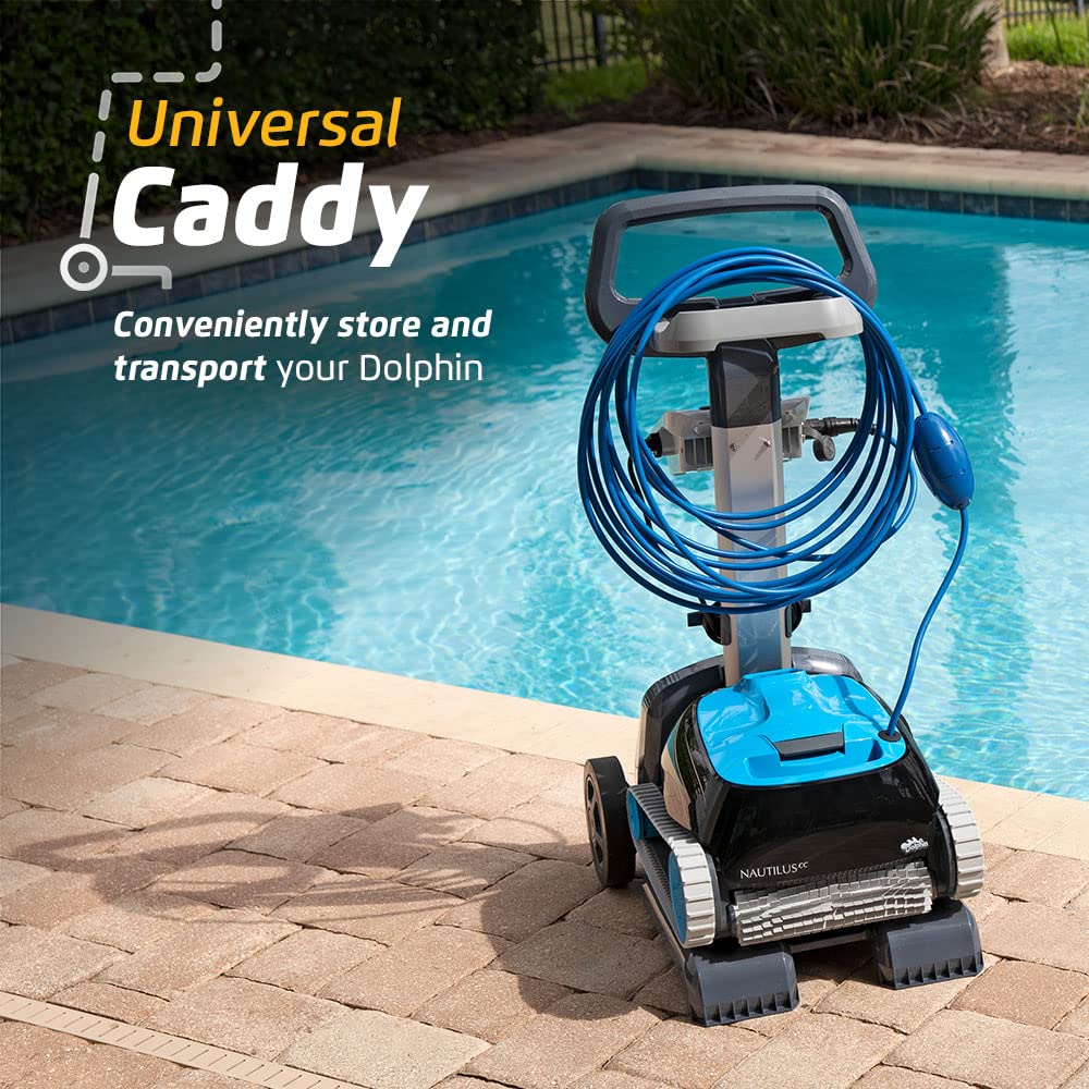 Dolphin Nautilus CC Robotic Pool Vacuum Cleaner with Universal Caddy β Easy to Transport and Store Your Dolphin β Ideal for Above/In-Ground Pools up to 33 FT in Length Nautilus CC with Caddy
