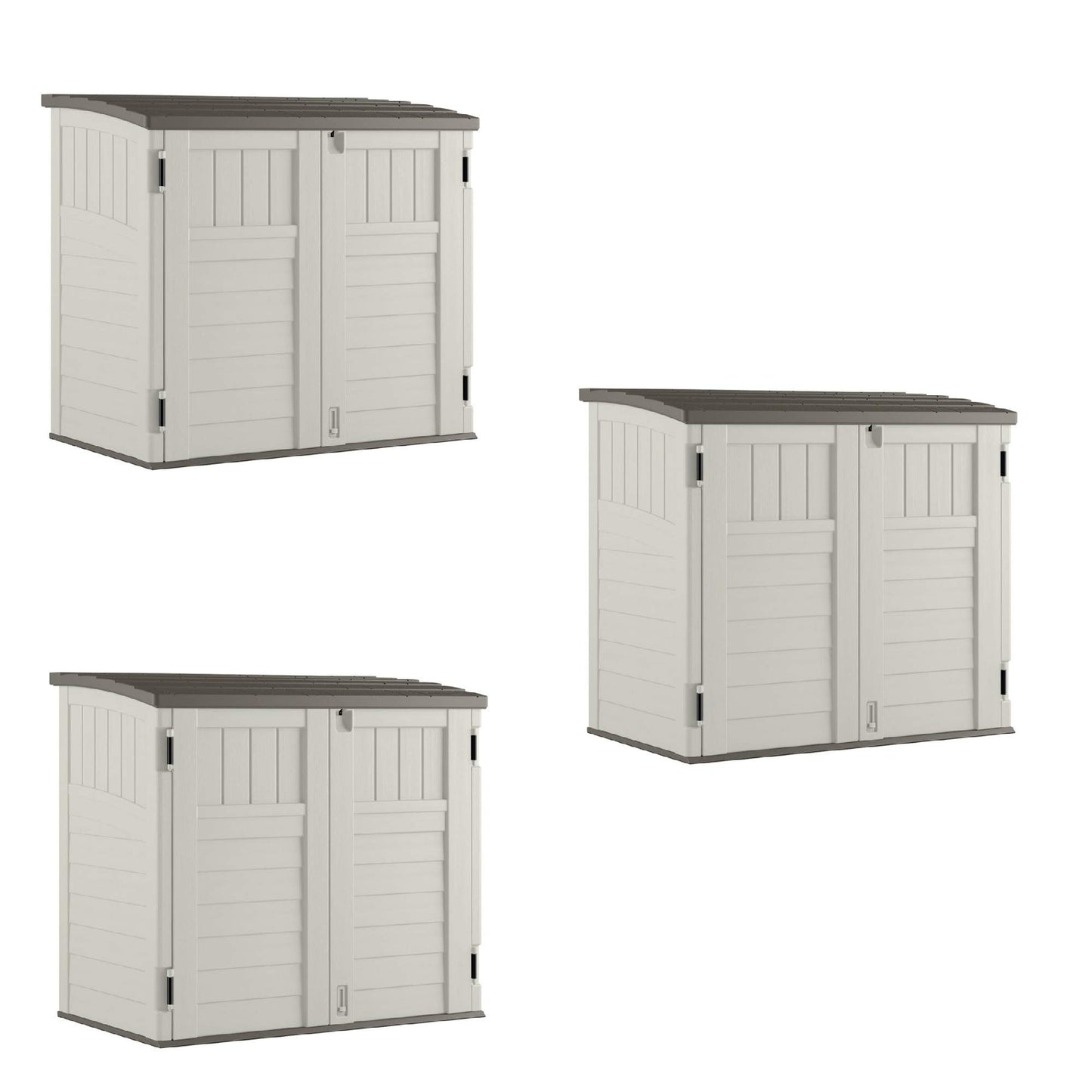 Suncast - Système de verrouillage à 3 portes pour abri de rangement horizontal, ivoire (paquet de 3), paquet de 3