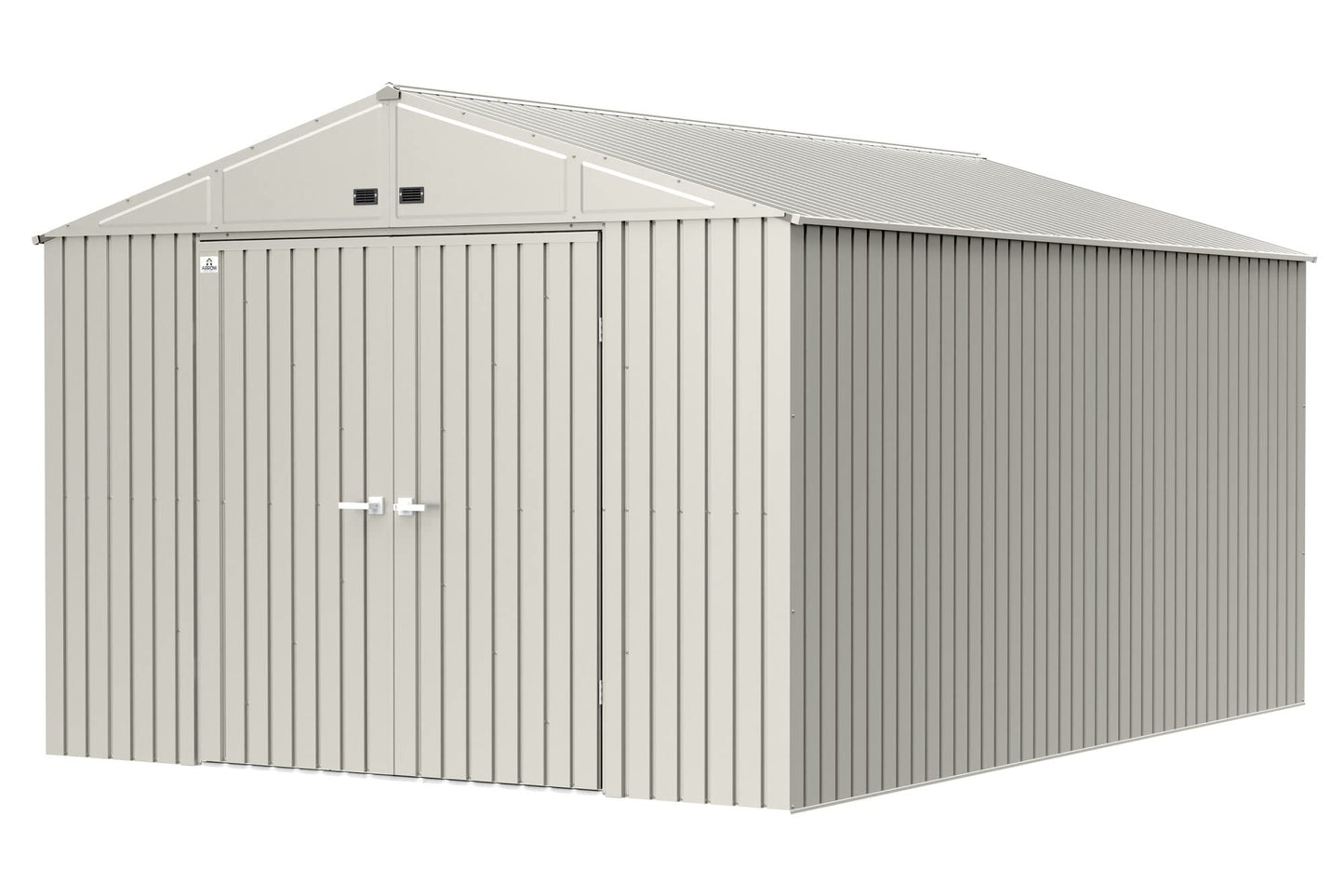Arrow Shed Elite Hangar de rangement en acier avec toit à pignon verrouillable pour extérieur 3 m x 3 m, gris froid