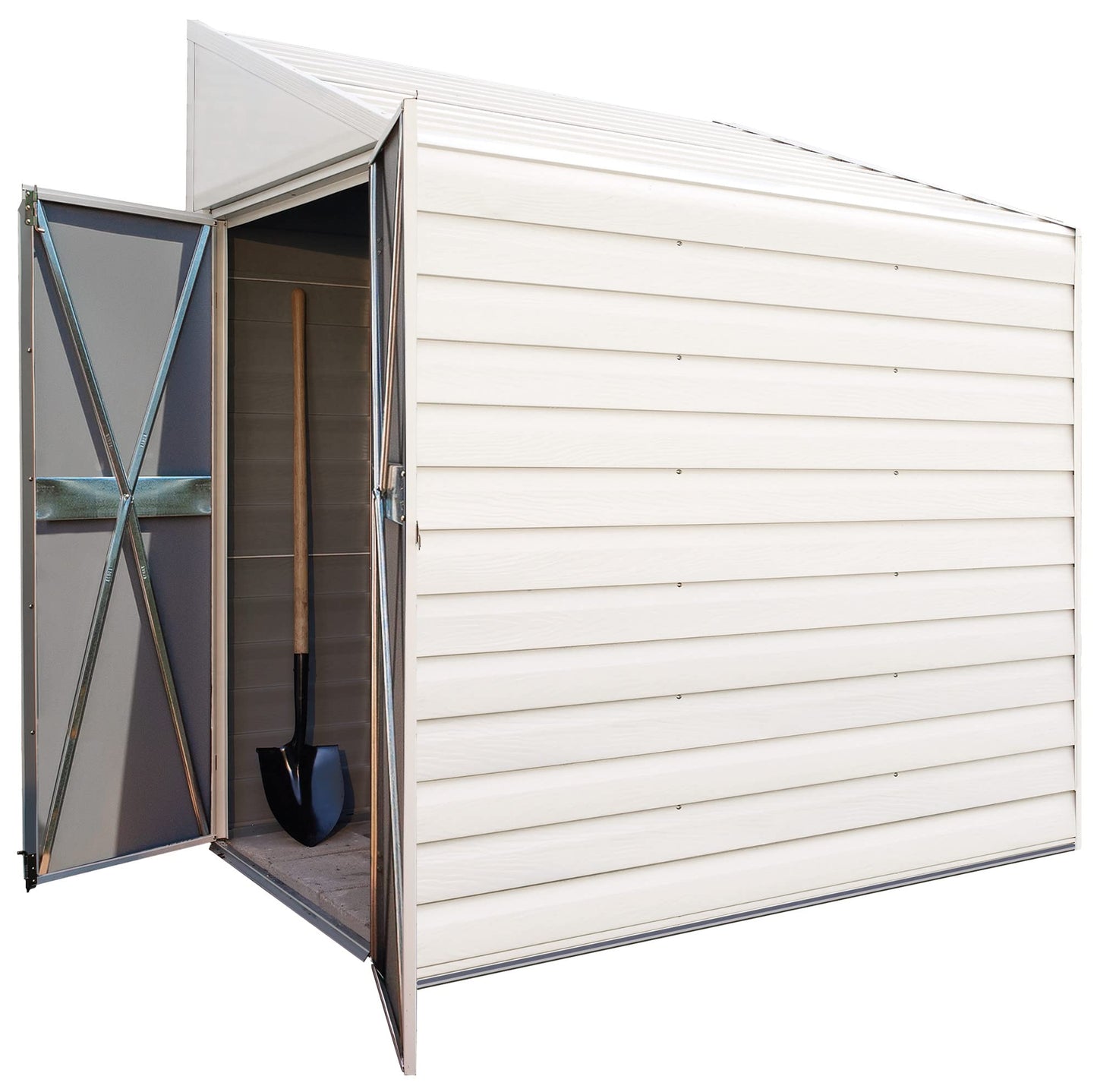 Arrow Shed YS47-A Hangar de rangement compact en acier galvanisé avec toit en pente, 4' x 7' 4' x 7'