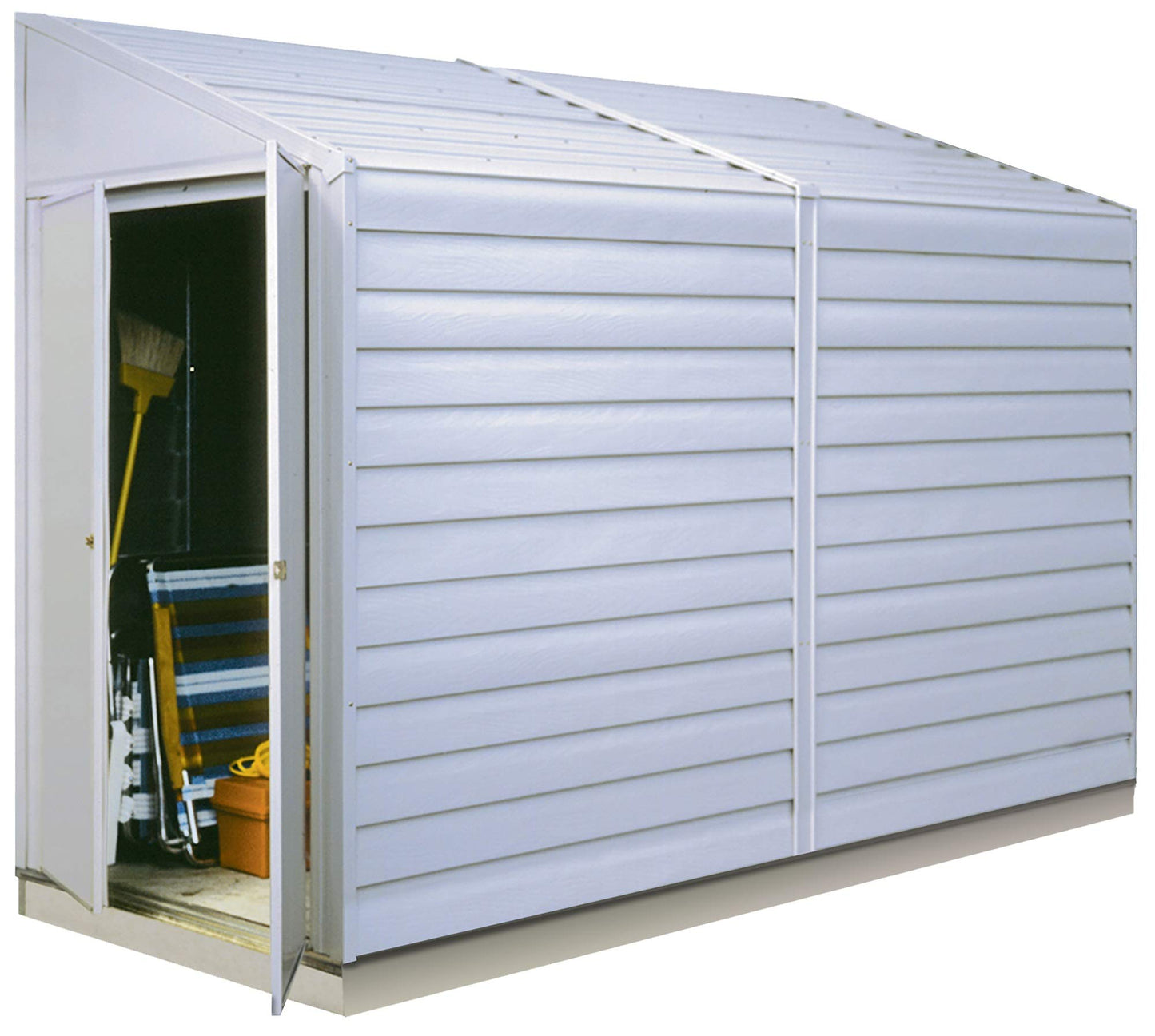 Arrow Shed Yardsaver Hangar de rangement compact en acier galvanisé avec toit en appentis, 4' x 10' 4' x 10'