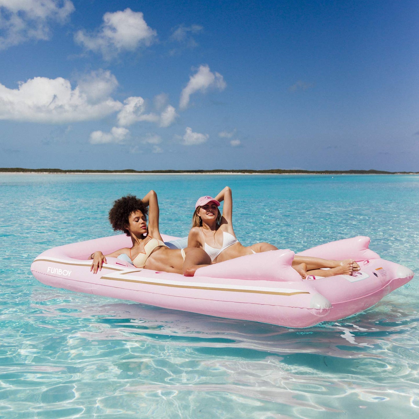 FUNBOY Giant Inflatable Luxury Pink Retro Convertible Classic Sports Car Pool Float, Two Cupholders, Luxury Float for Summer Pool Parties and Entertainment