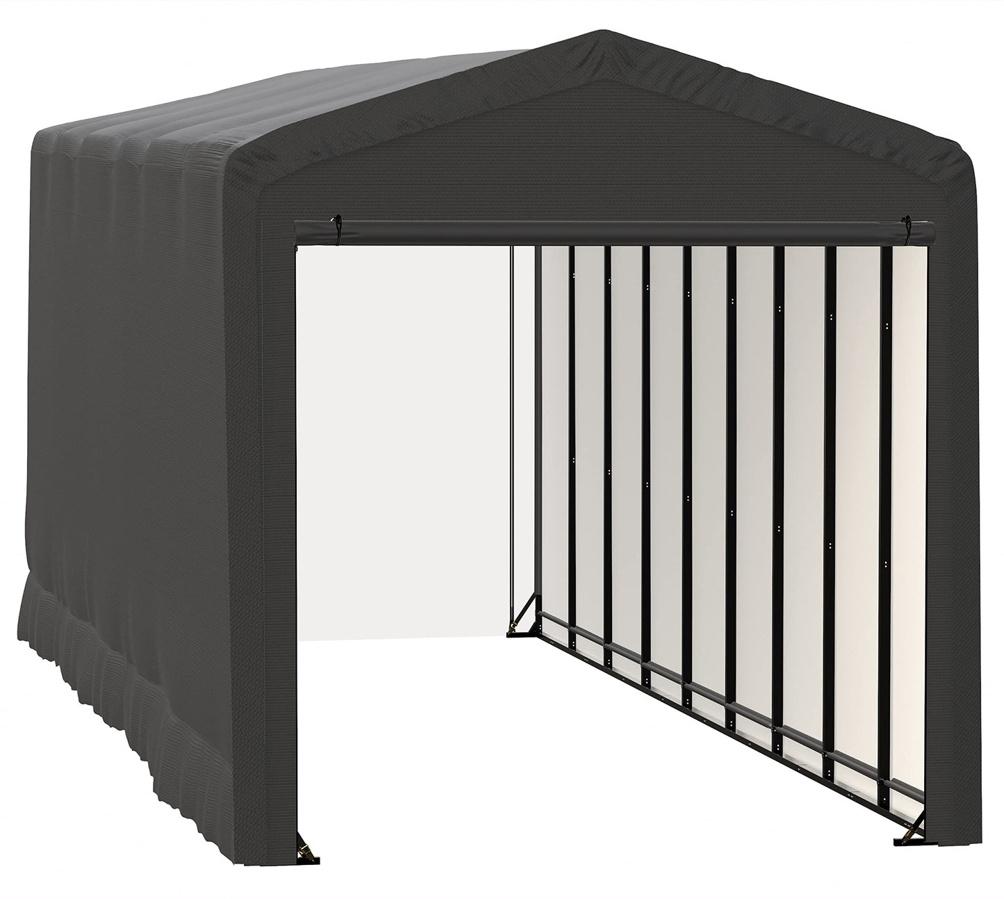 ShelterLogic ShelterTube Garage & Storage Shelter, 14' x 40' x 16' Heavy-Duty Steel Frame Wind and Snow-Load Rated Enclosure, Gray 14' x 40' x 16'