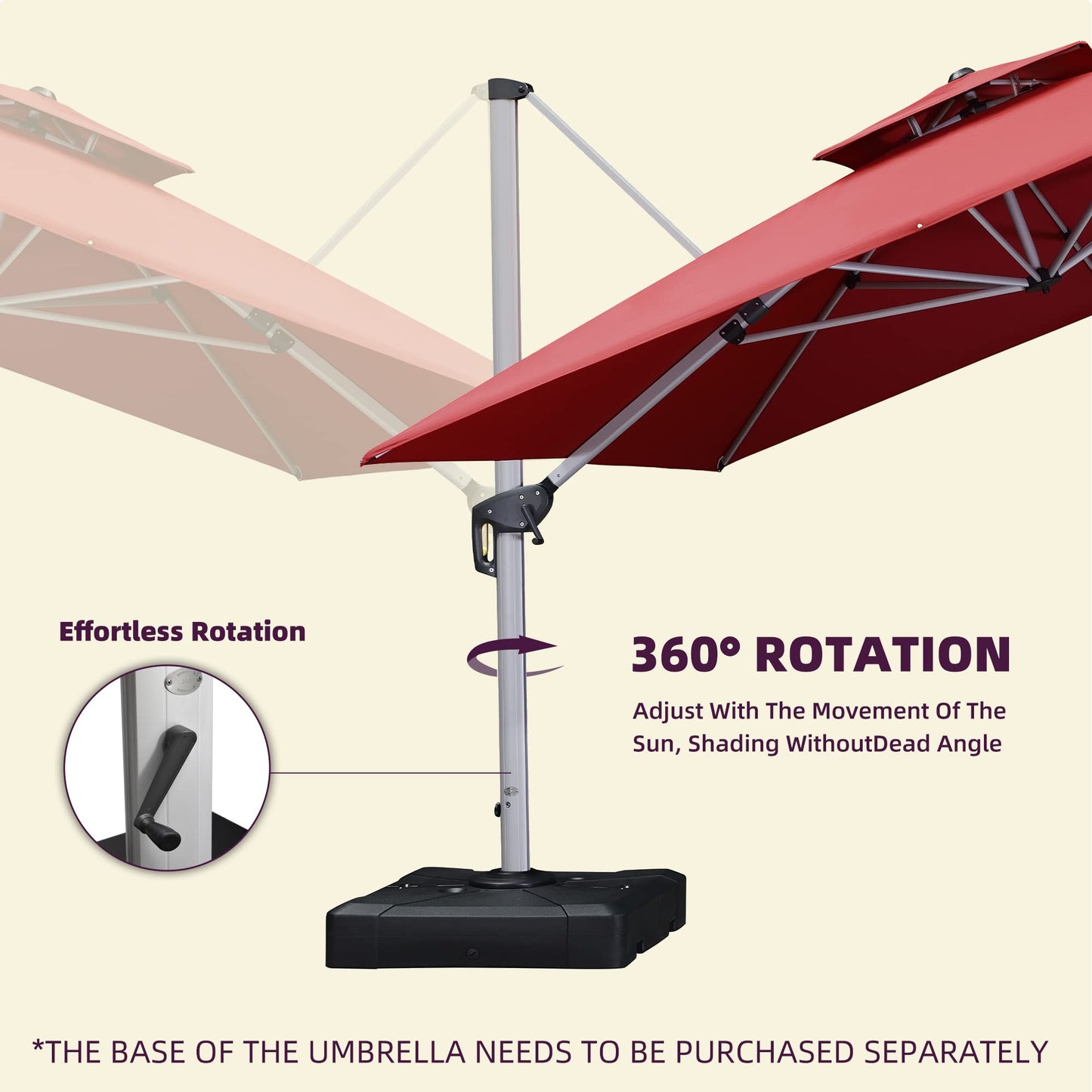 Deluxe Square Patio Umbrella 11ft Terra
