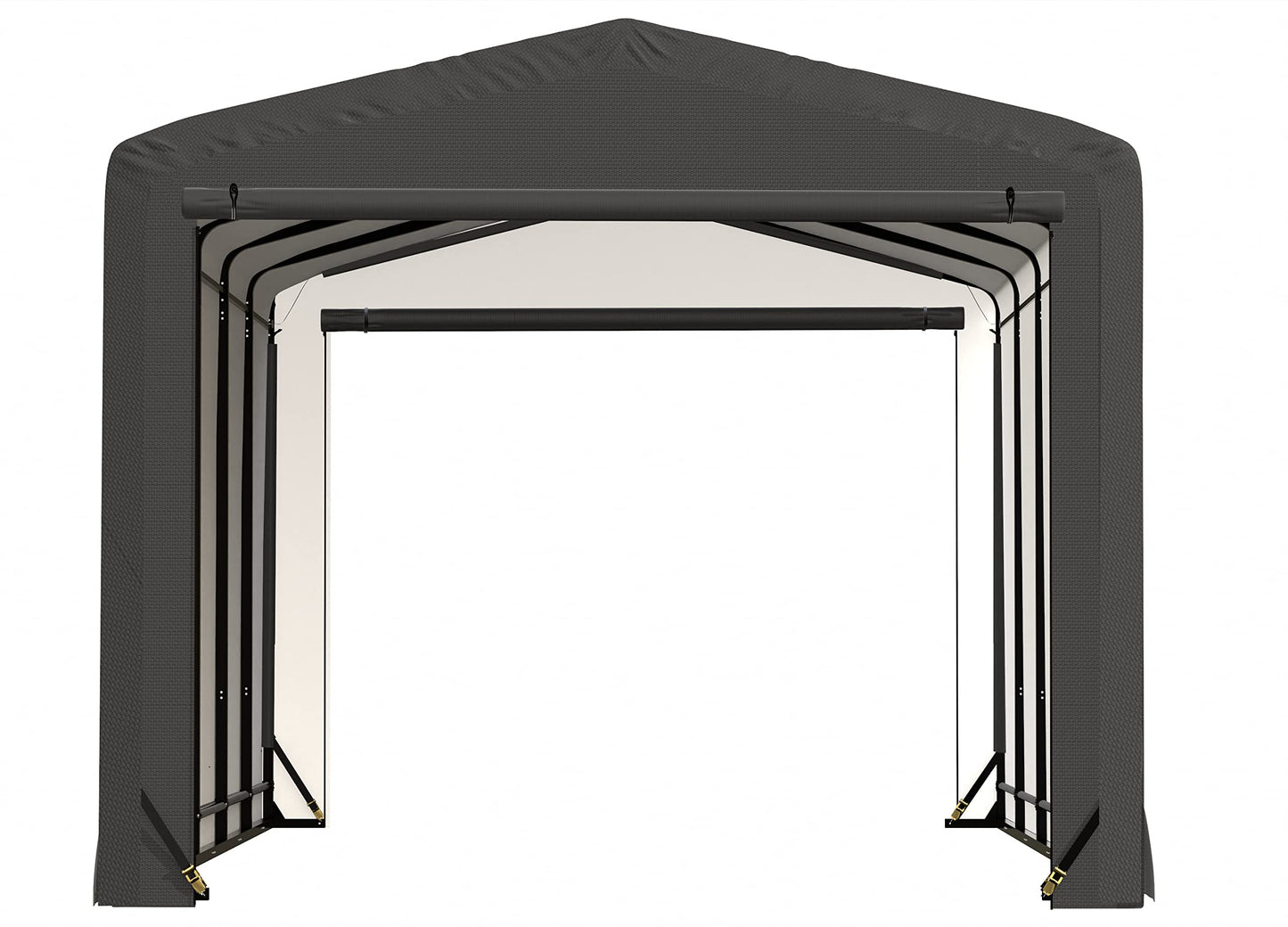 ShelterLogic ShelterTube Abri de garage et de stockage, 12' x 23' x 10', cadre en acier robuste, boîtier résistant au vent et à la neige, gris 12' x 23' x 10'