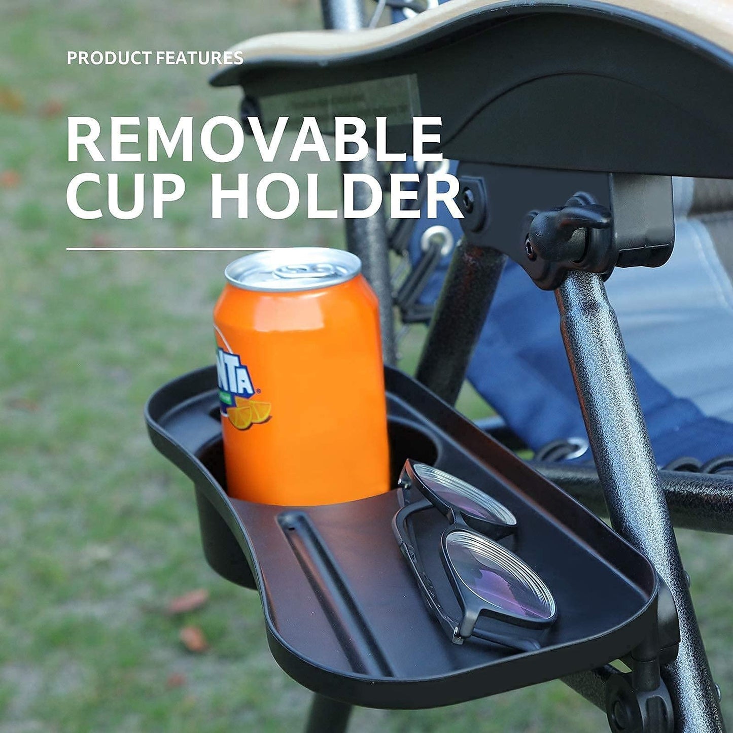 TIMBER RIDGE Oversized Zero Gravity Padded with Adjustable Headrest and Cup Holder Outdoor Reclining Chairs XXL for Lawn, Camping, Patio, Support up to 350 LBS, Blue