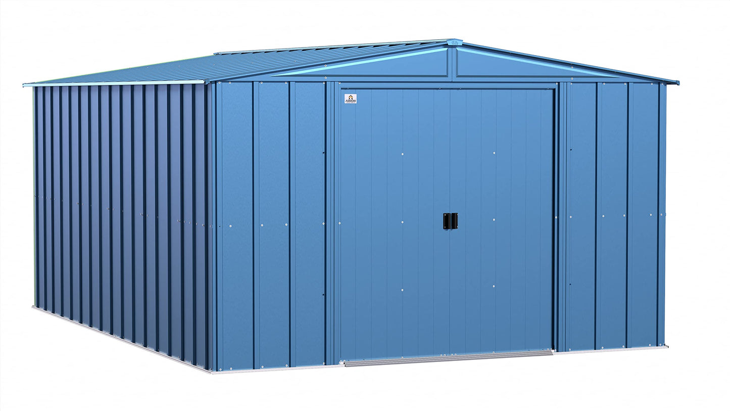 Arrow Shed Classic 10' x 14' Outdoor Padlockable Steel Storage Shed Building Blue Grey 10' x 14'