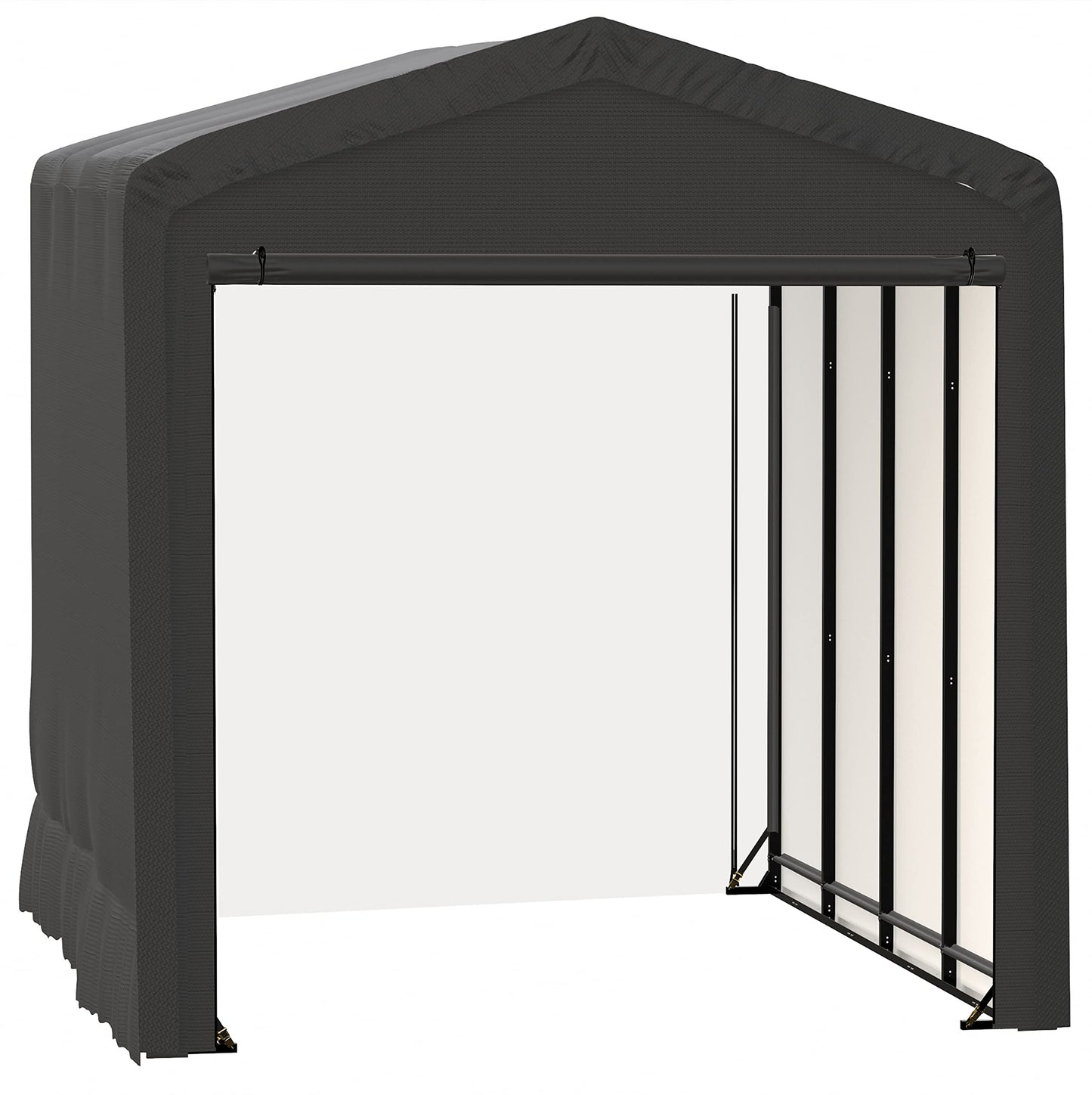 ShelterLogic ShelterTube Abri de garage et de rangement, 14' x 18' x 16', cadre en acier robuste, boîtier résistant au vent et à la neige, gris 14' x 18' x 16'