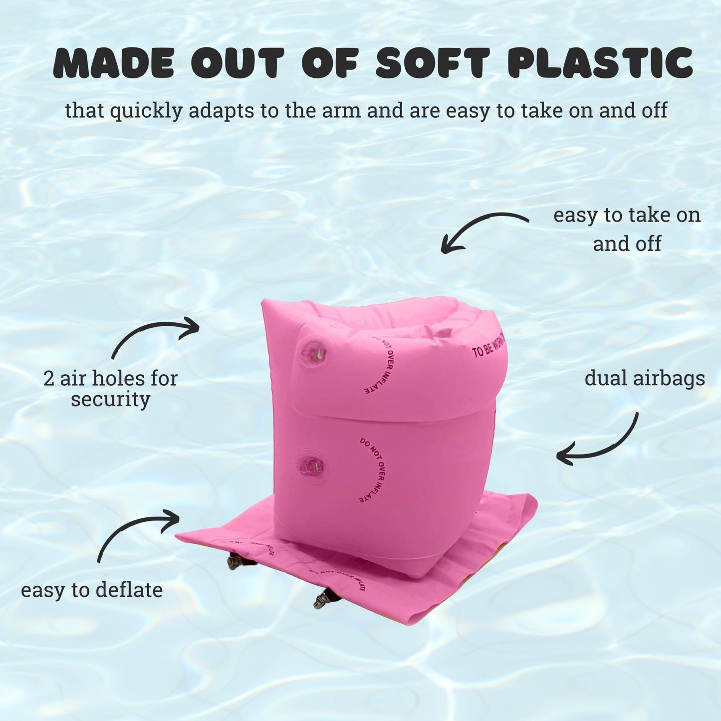 Arm Swim Floaties for Kids 5-7 - Inflatable Kids Arm Floaties for Pool - Wing Arm Band Swimmies - Perfect for Learning How to Swim for Kid and Adult (Yellow) Pink