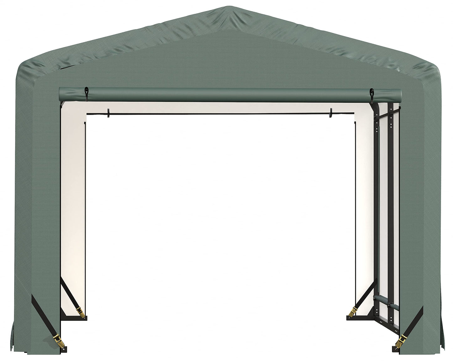 ShelterLogic ShelterTube Abri de garage et de stockage, 10' x 14' x 8', cadre en acier robuste, boîtier résistant au vent et à la neige, vert 10' x 14' x 8'