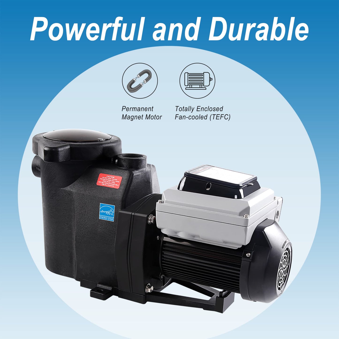 Variable Speed Pool Pump 1.5HP, BLUE WORKS Inground Pool Pump BLPVS1515H, ENERGY STAR Certified, 2-Year USA Warranty 1.5 HP,1.5 In